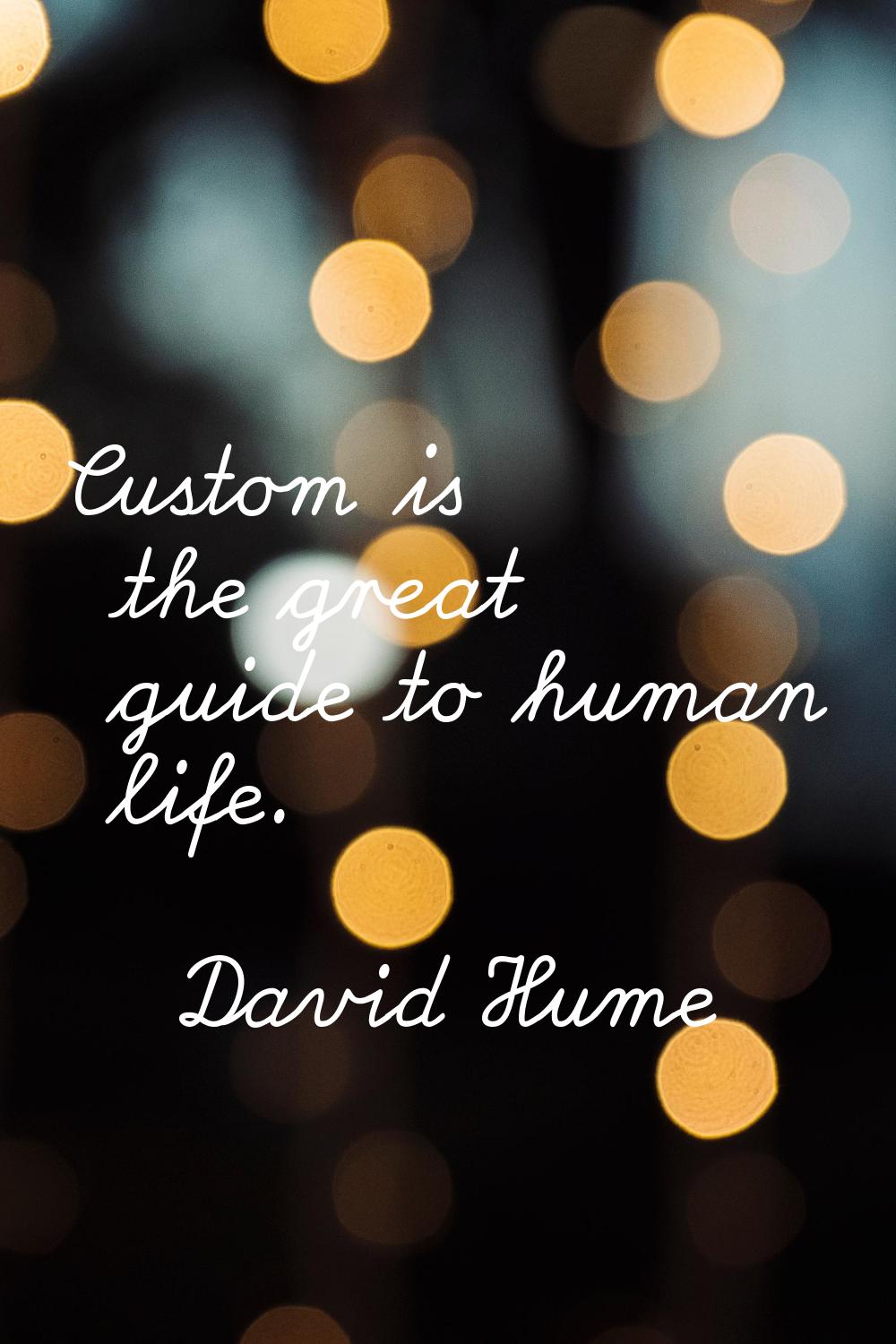 Custom is the great guide to human life.