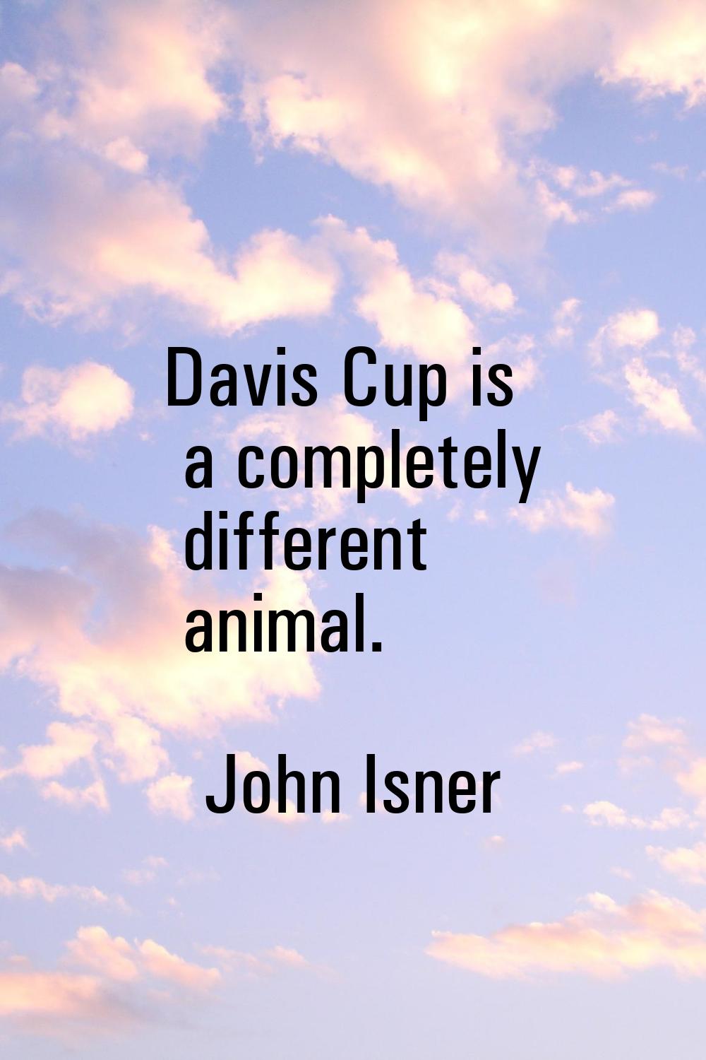 Davis Cup is a completely different animal.