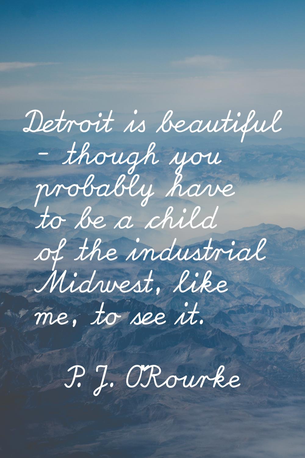 Detroit is beautiful - though you probably have to be a child of the industrial Midwest, like me, t
