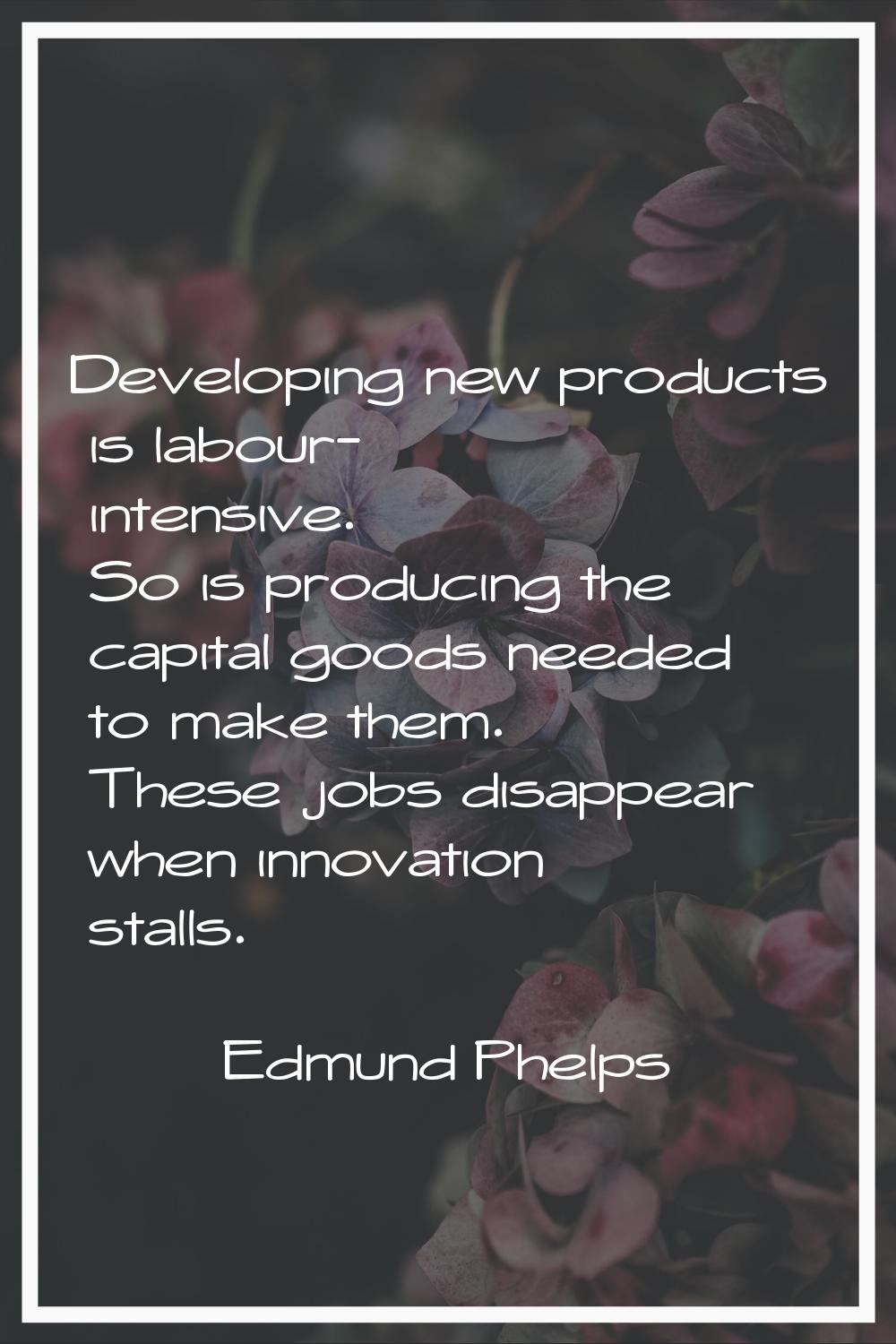 Developing new products is labour- intensive. So is producing the capital goods needed to make them