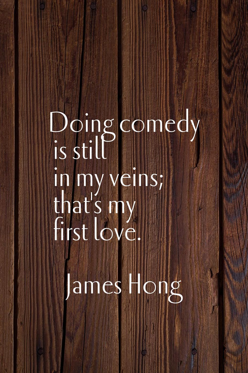 Doing comedy is still in my veins; that's my first love.
