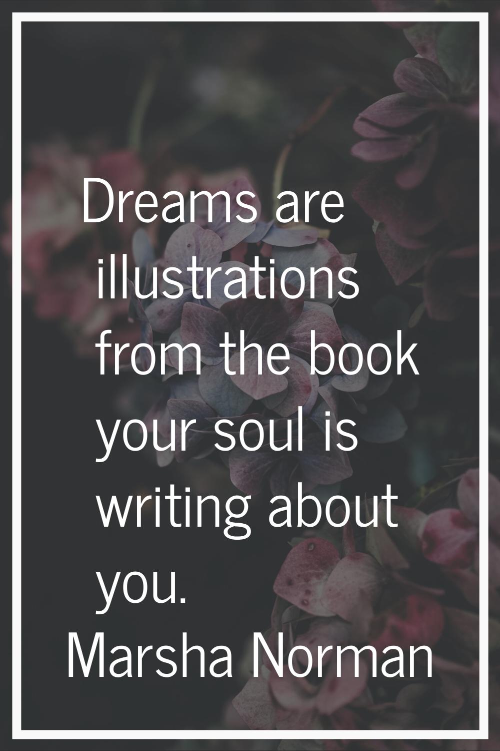 Dreams are illustrations from the book your soul is writing about you.