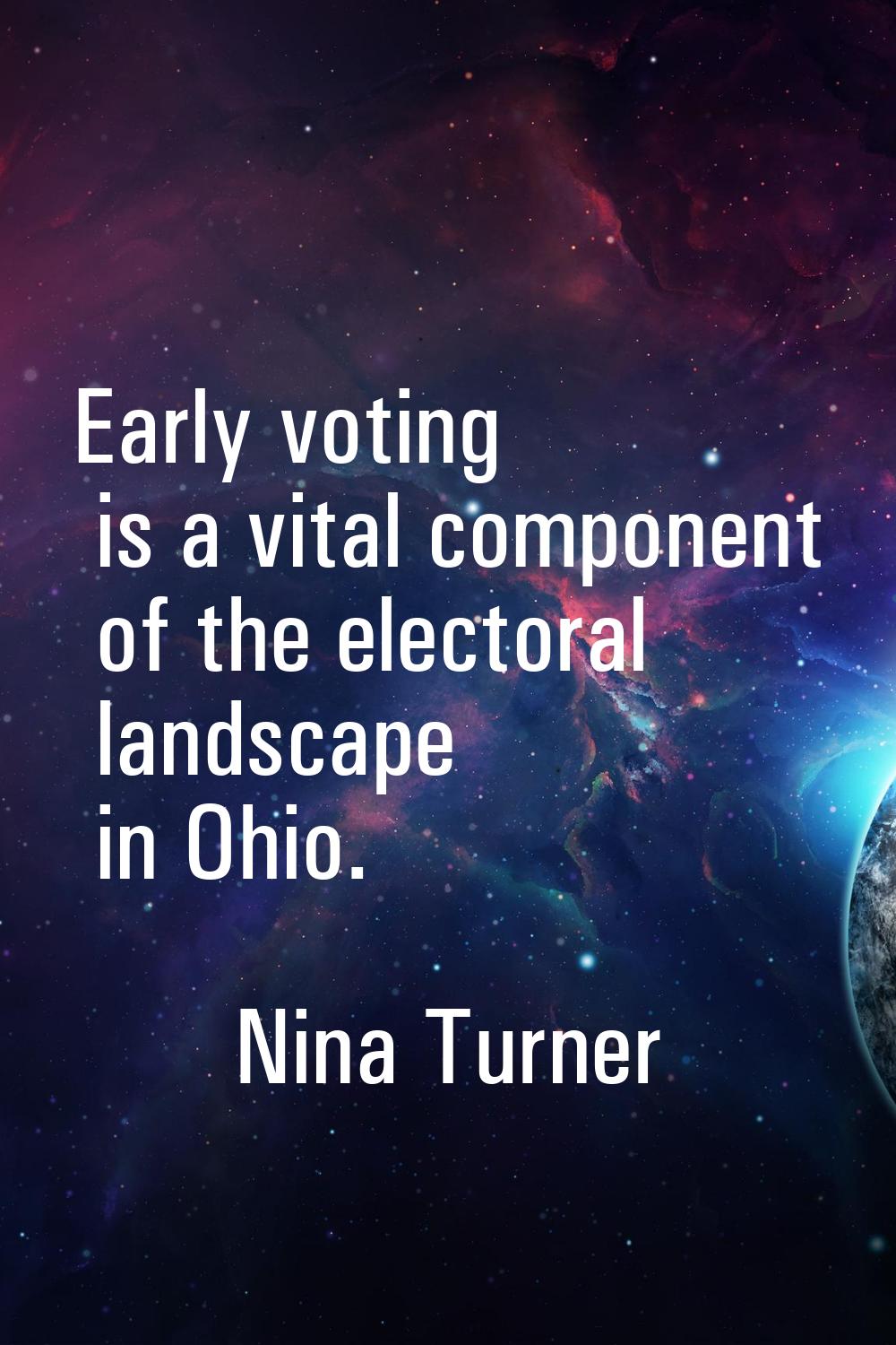 Early voting is a vital component of the electoral landscape in Ohio.