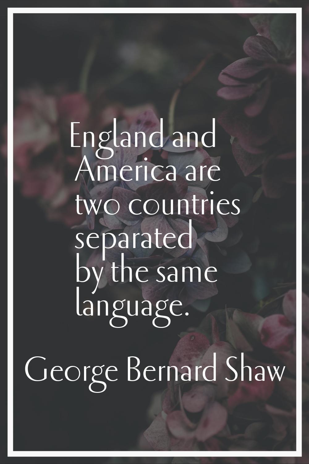 England and America are two countries separated by the same language.