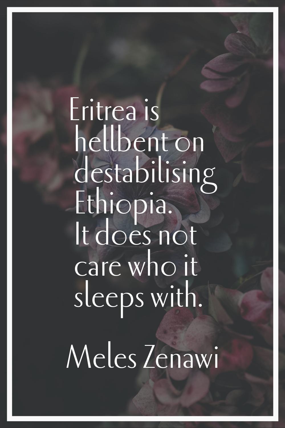 Eritrea is hellbent on destabilising Ethiopia. It does not care who it sleeps with.