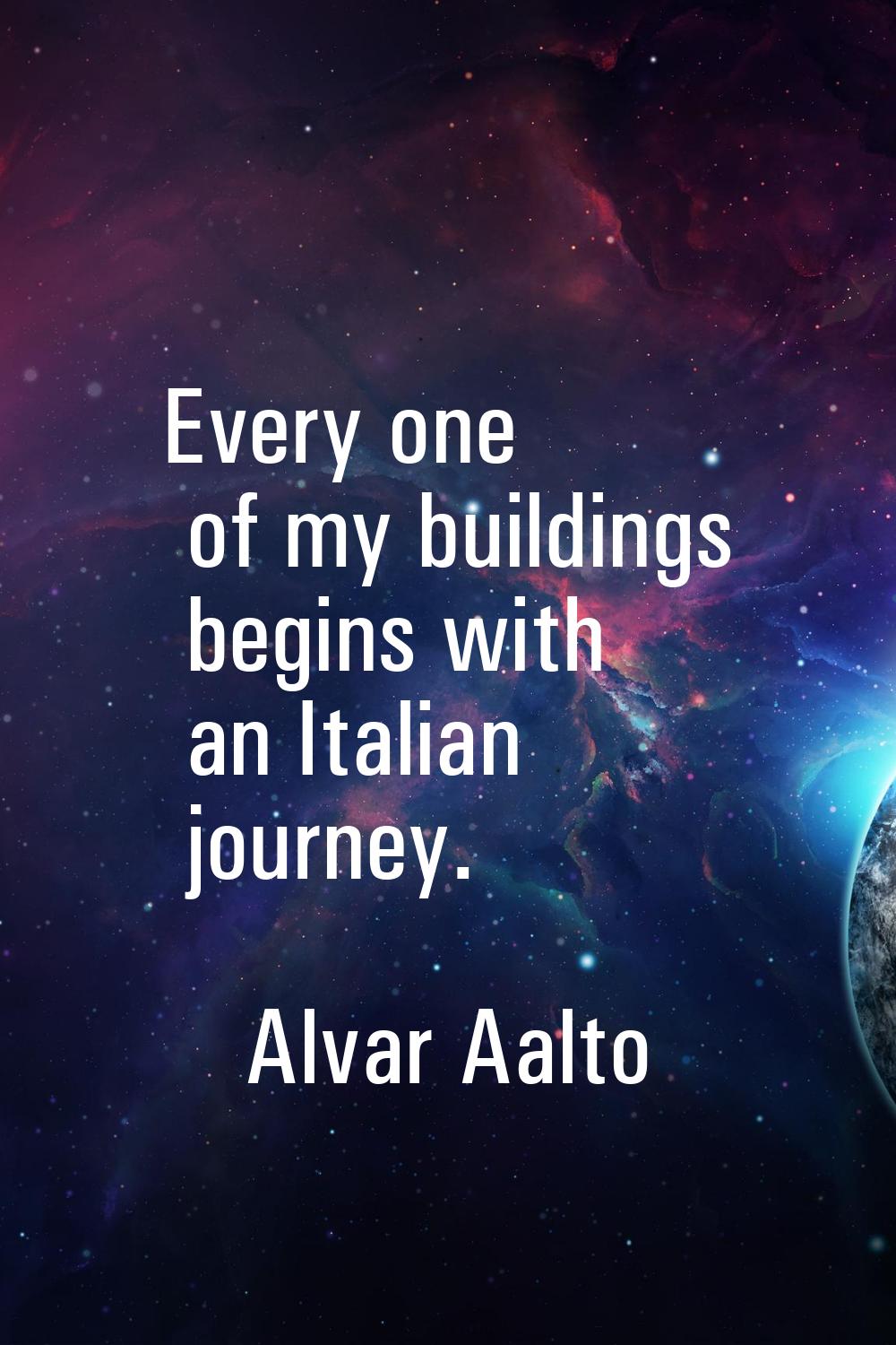 Every one of my buildings begins with an Italian journey.
