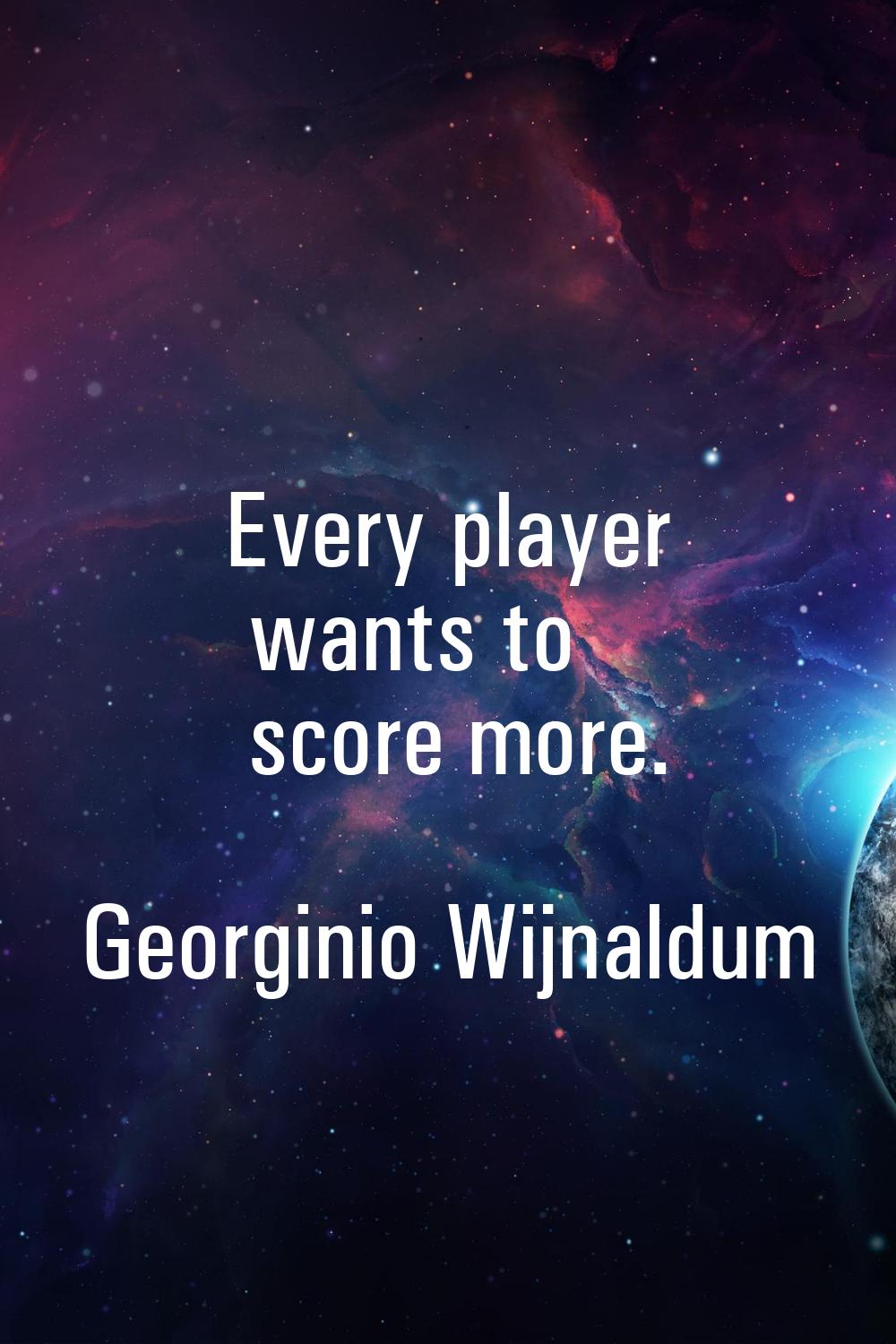 Every player wants to score more.