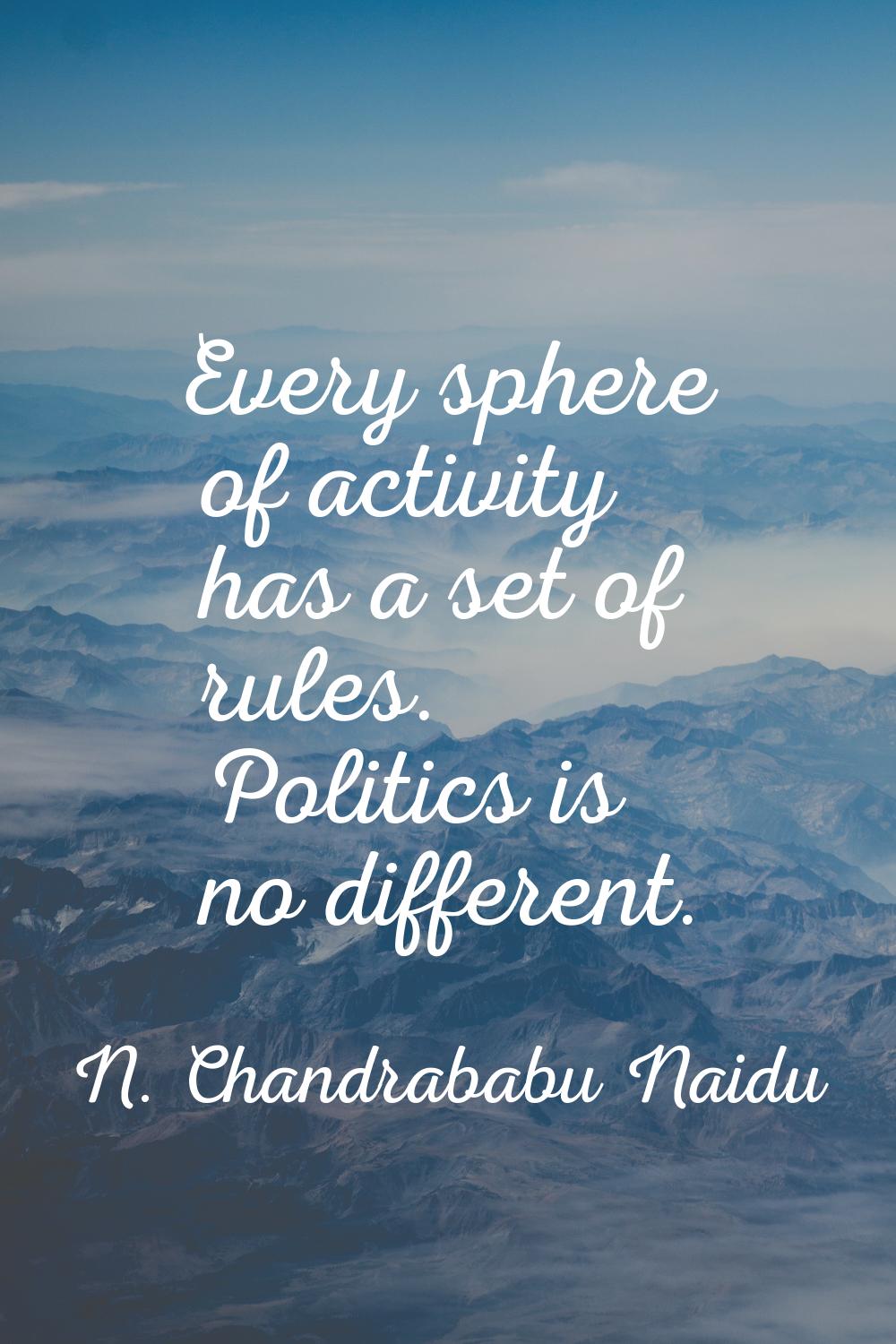 Every sphere of activity has a set of rules. Politics is no different.