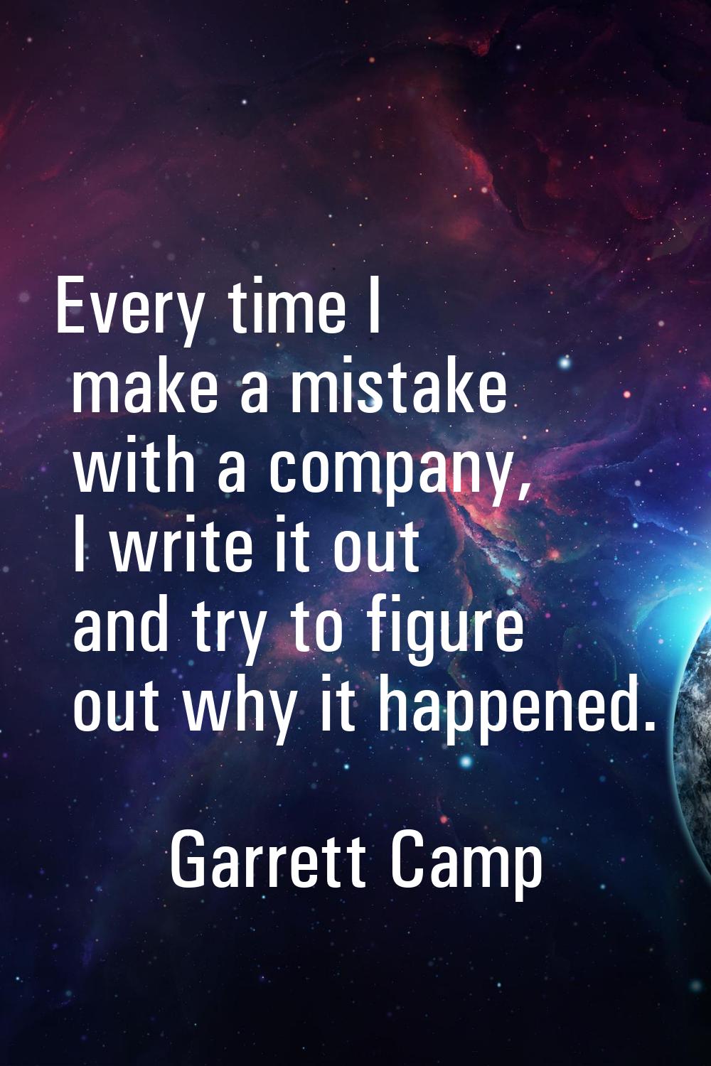 Every time I make a mistake with a company, I write it out and try to figure out why it happened.