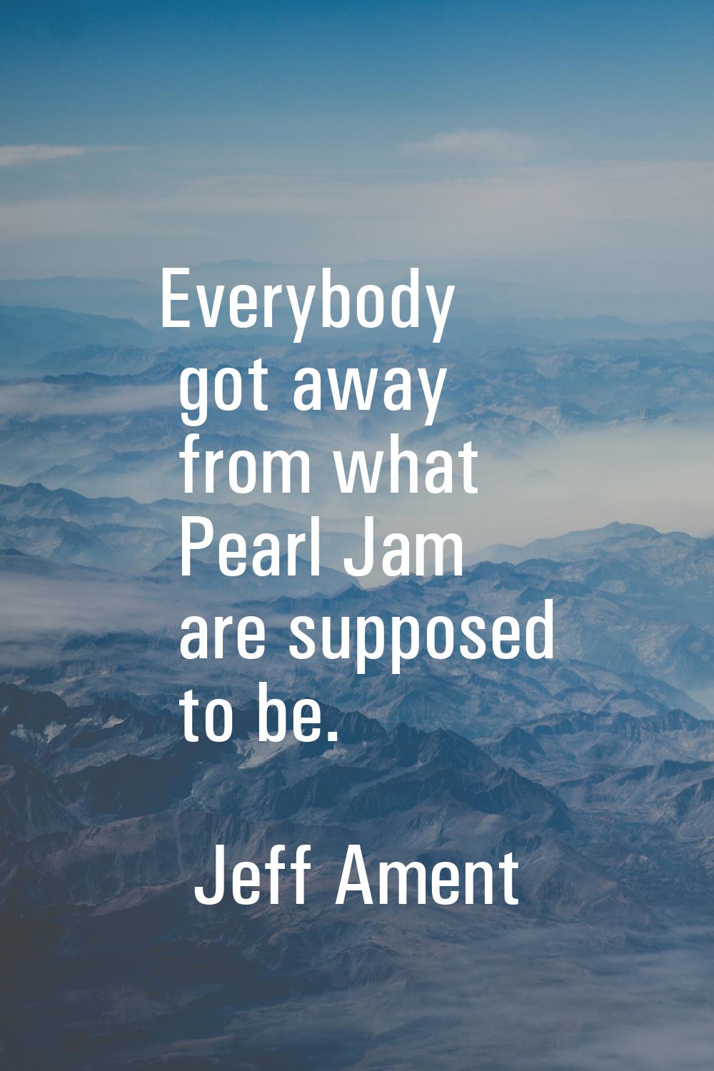 Everybody got away from what Pearl Jam are supposed to be.