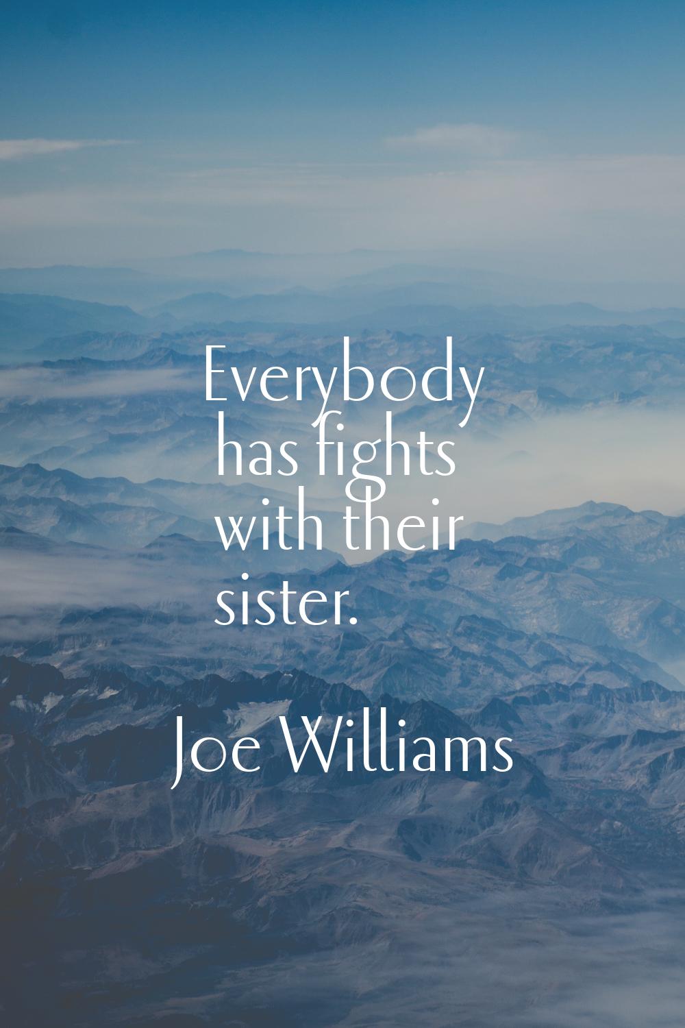 Everybody has fights with their sister.