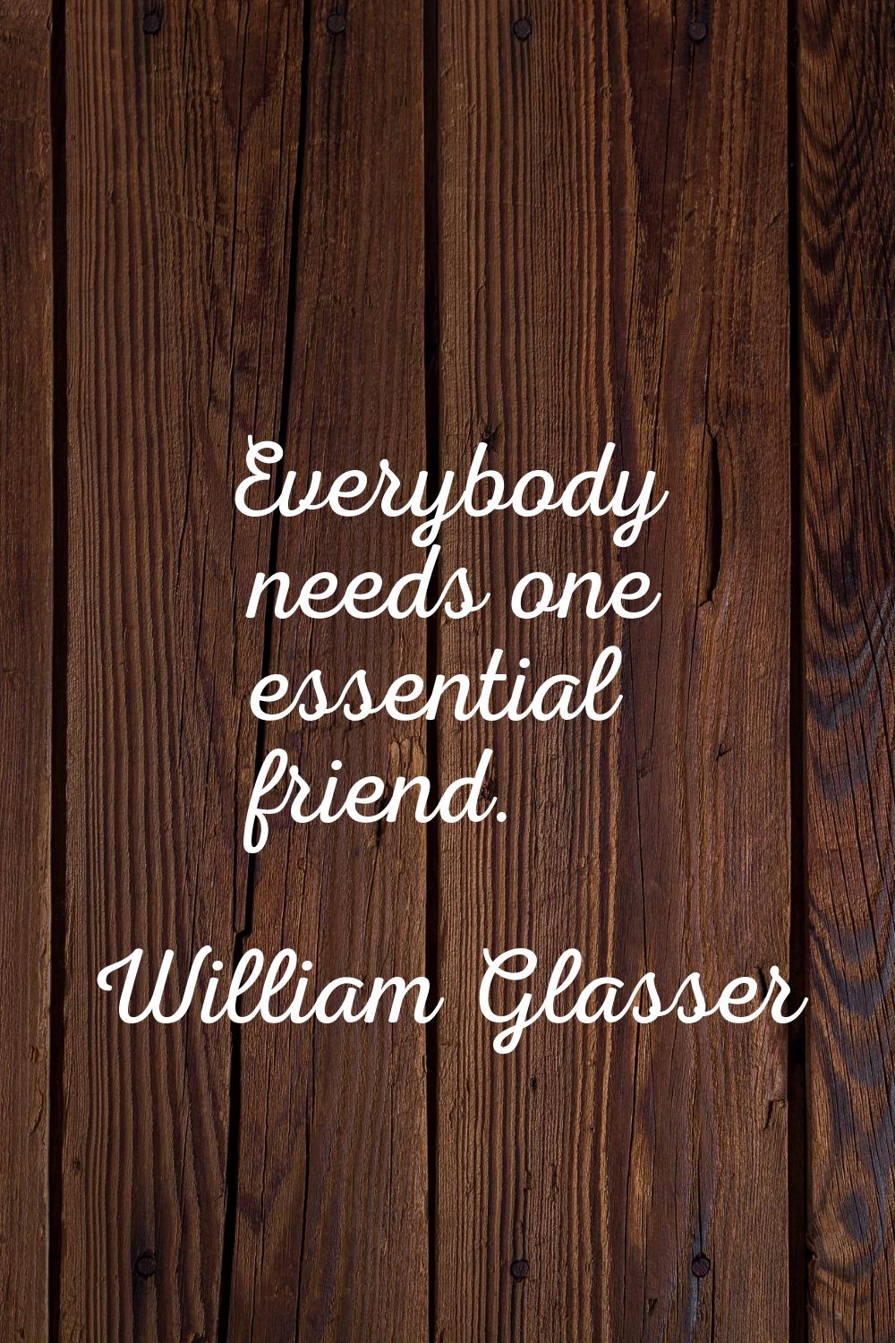 Everybody needs one essential friend.