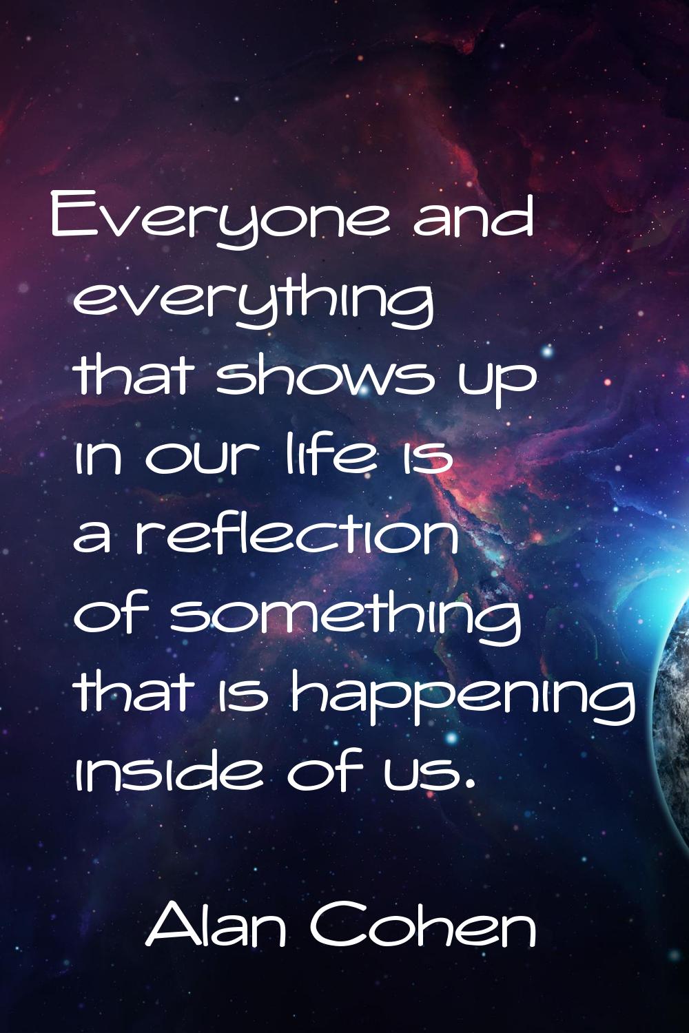 Everyone and everything that shows up in our life is a reflection of something that is happening in