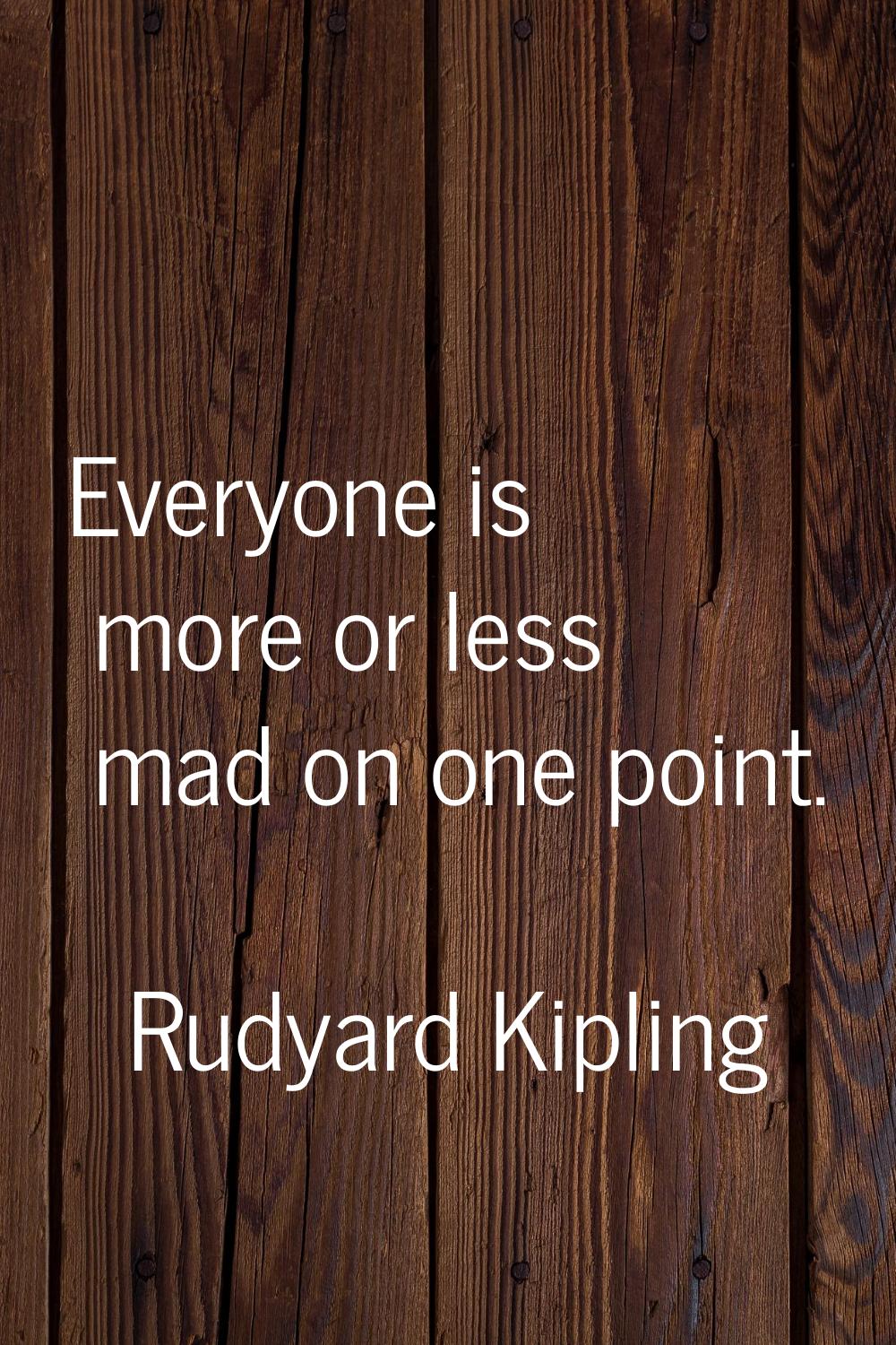 Everyone is more or less mad on one point.
