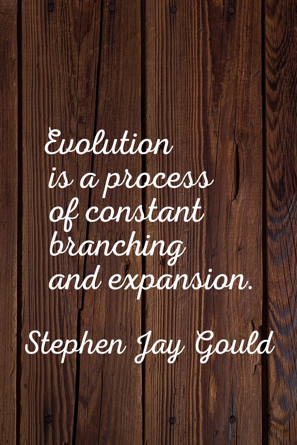 Evolution is a process of constant branching and expansion.