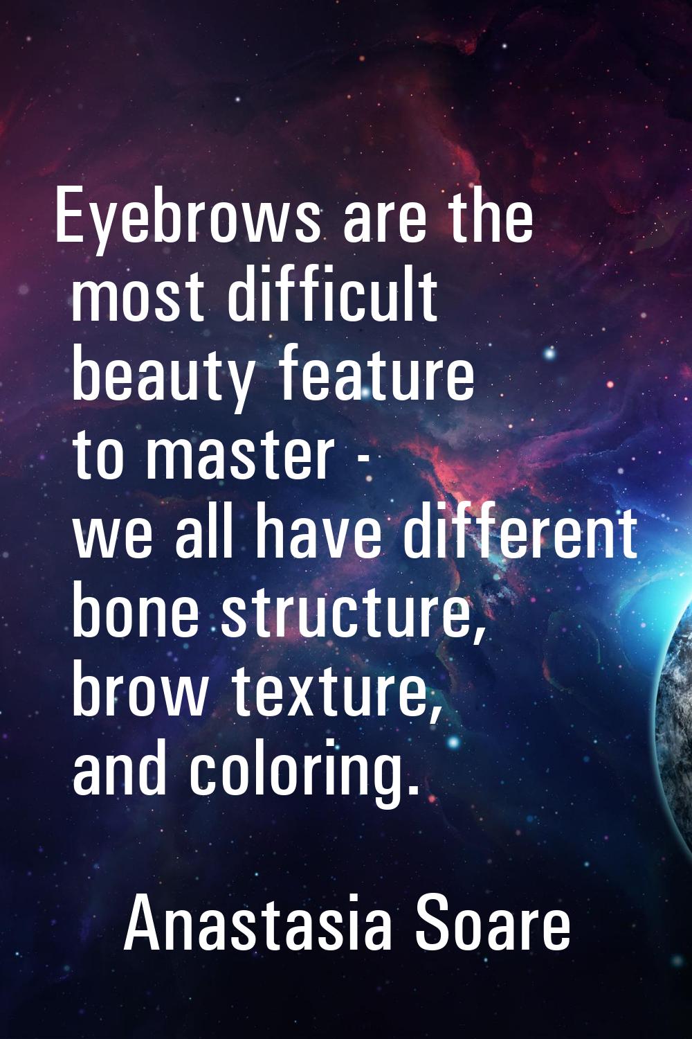 Eyebrows are the most difficult beauty feature to master - we all have different bone structure, br