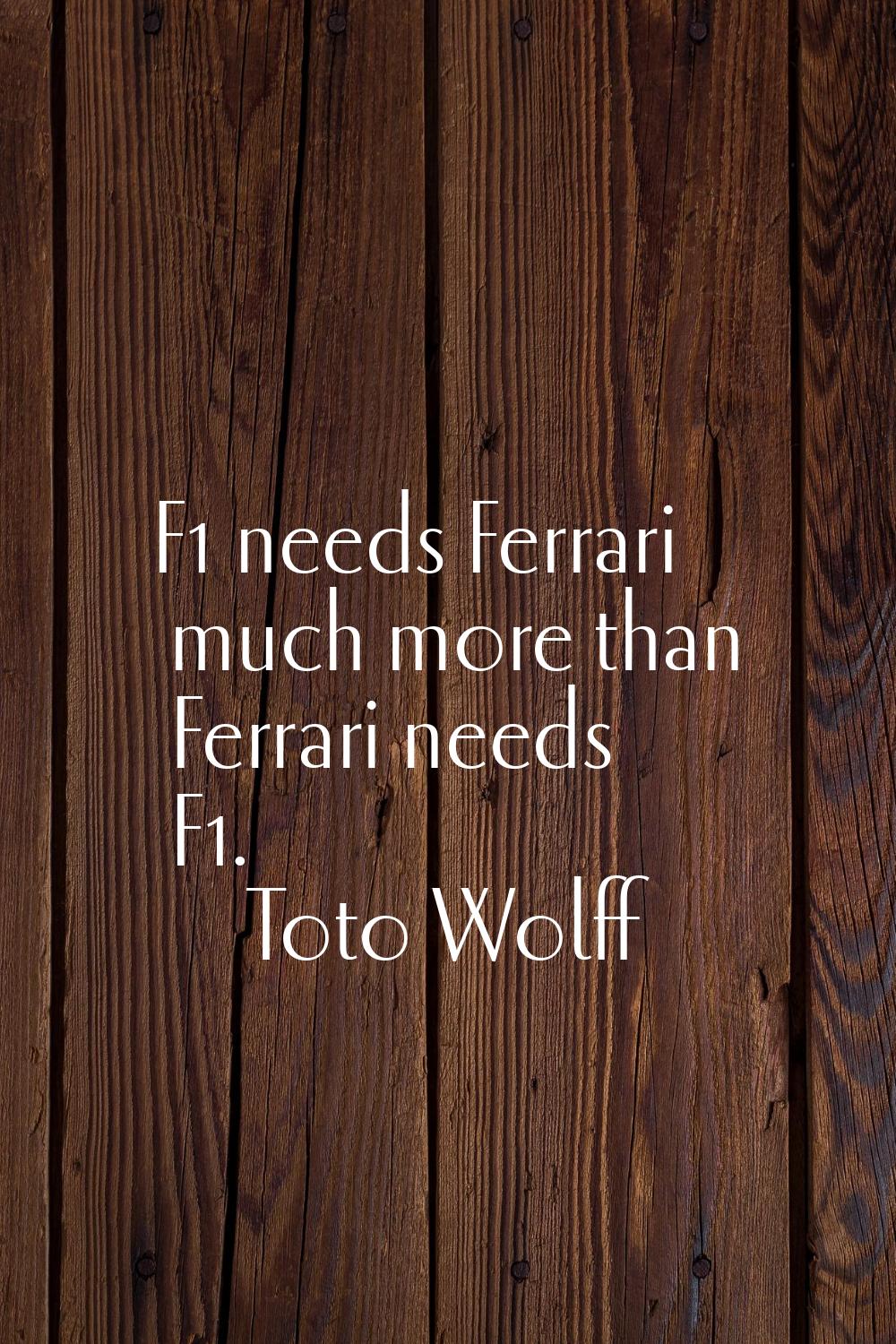 F1 needs Ferrari much more than Ferrari needs F1.