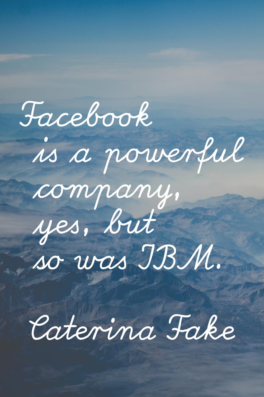 Facebook is a powerful company, yes, but so was IBM.