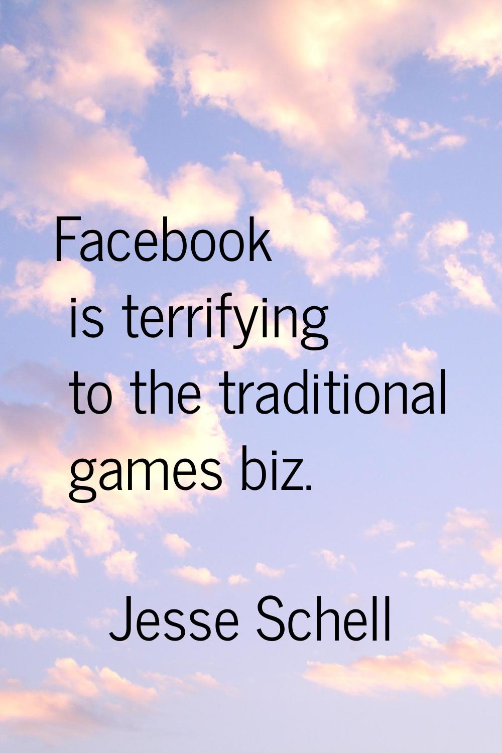 Facebook is terrifying to the traditional games biz.