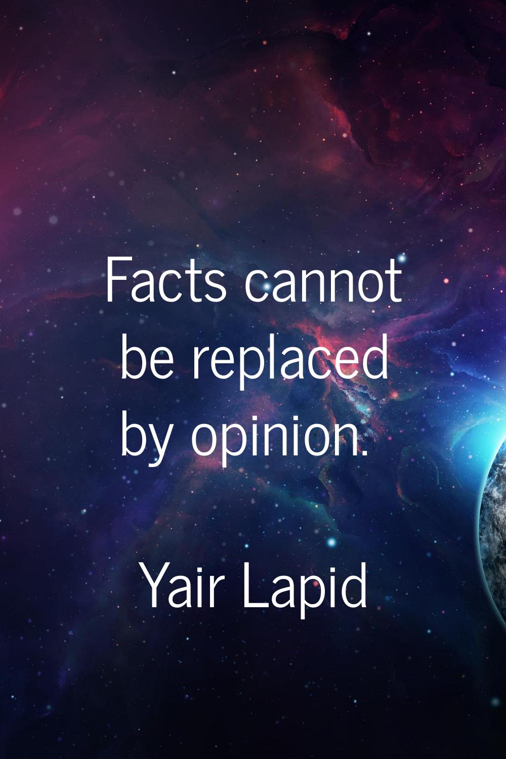 Facts cannot be replaced by opinion.