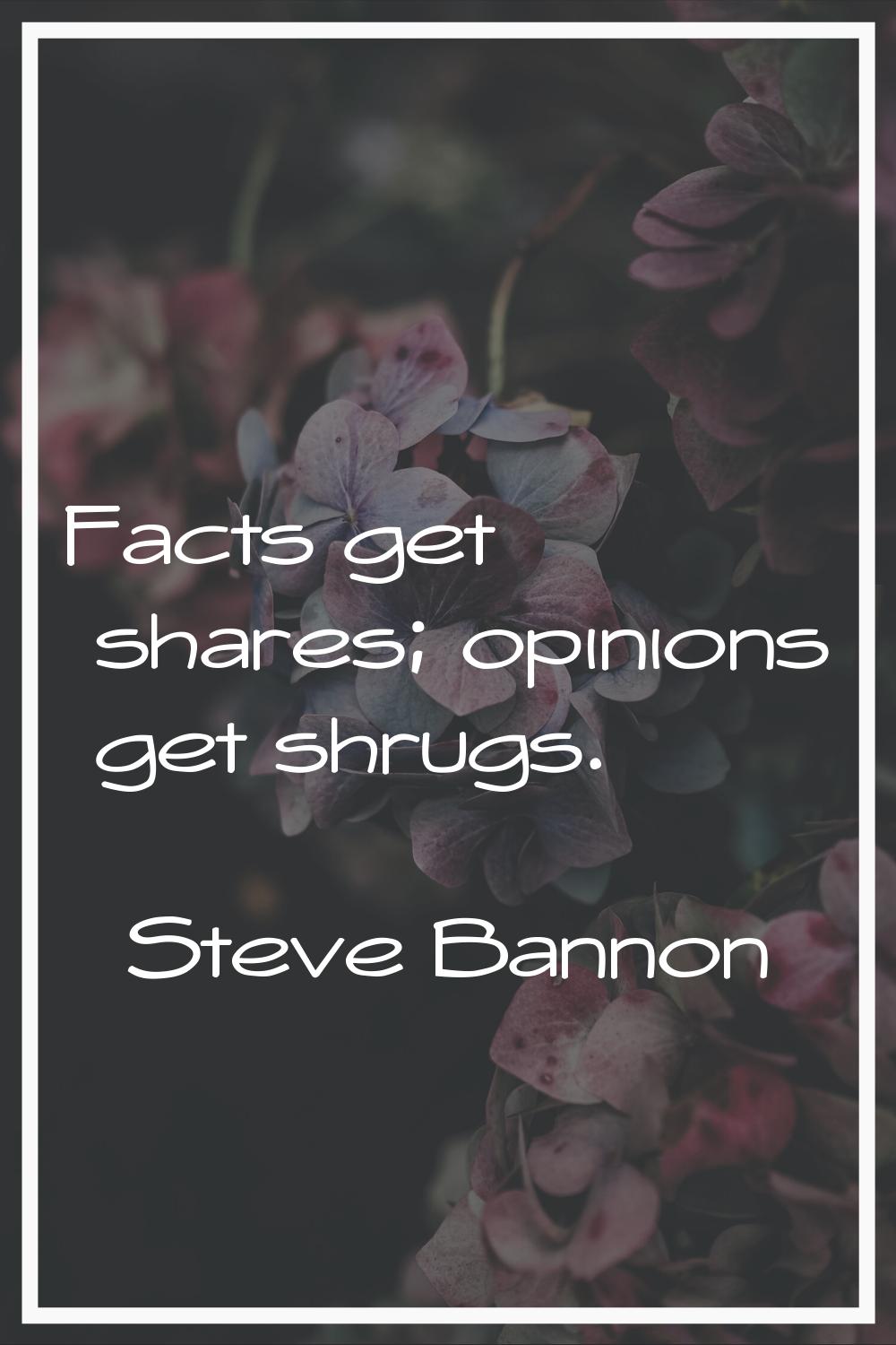 Facts get shares; opinions get shrugs.