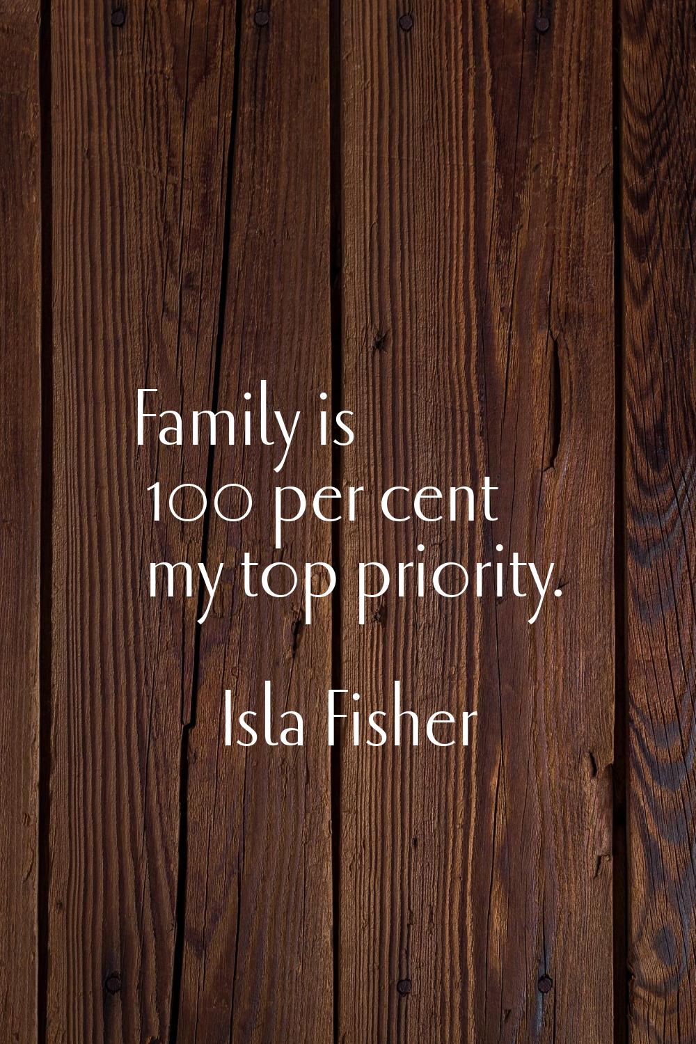 Family is 100 per cent my top priority.