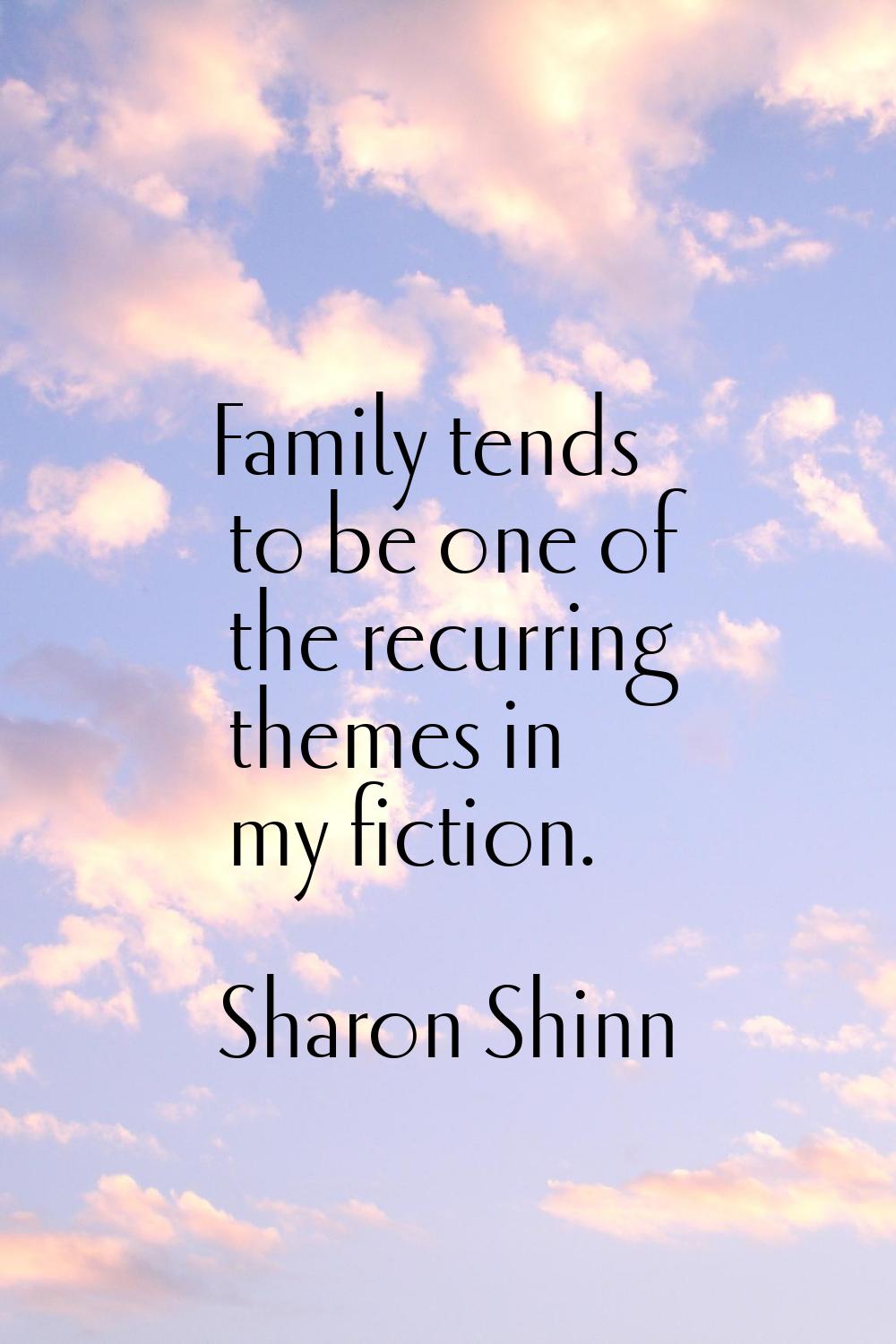 Family tends to be one of the recurring themes in my fiction.