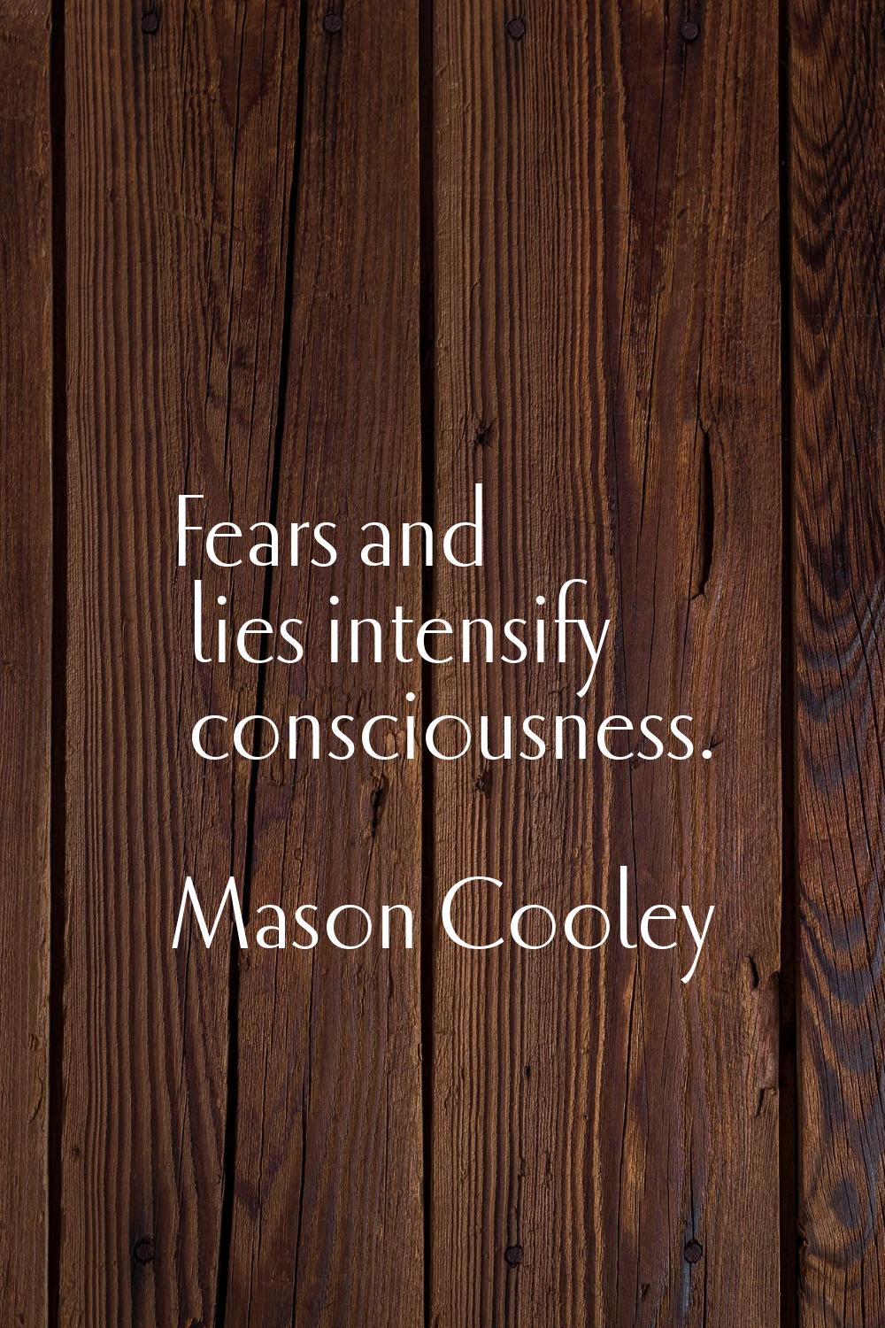 Fears and lies intensify consciousness.