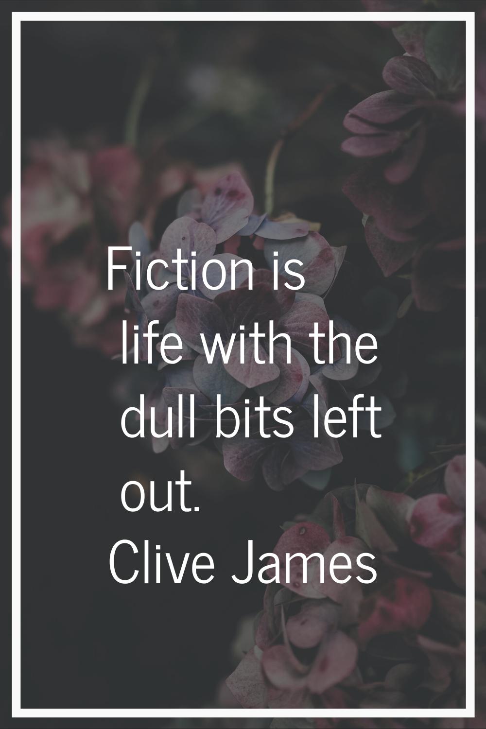 Fiction is life with the dull bits left out.