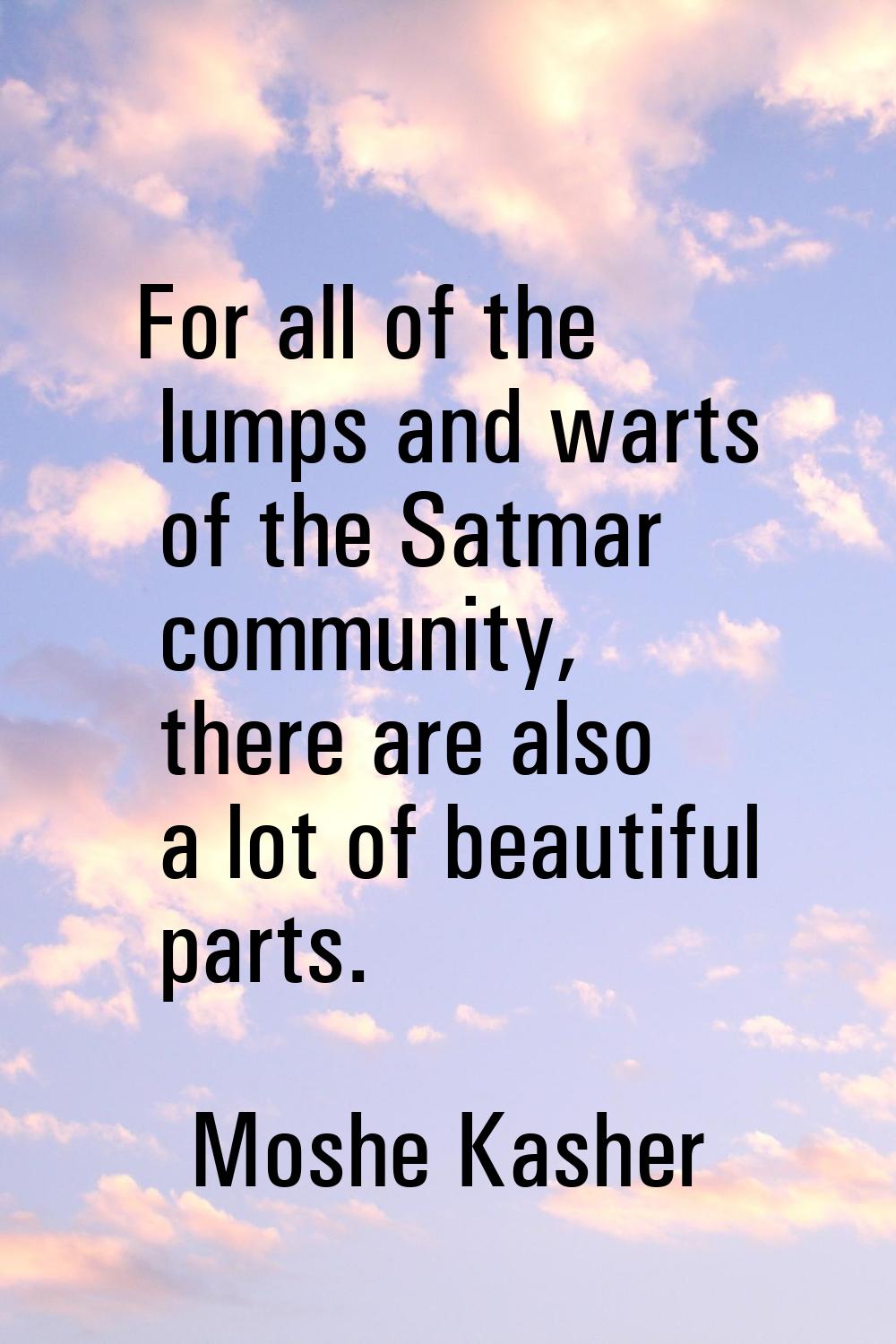 For all of the lumps and warts of the Satmar community, there are also a lot of beautiful parts.