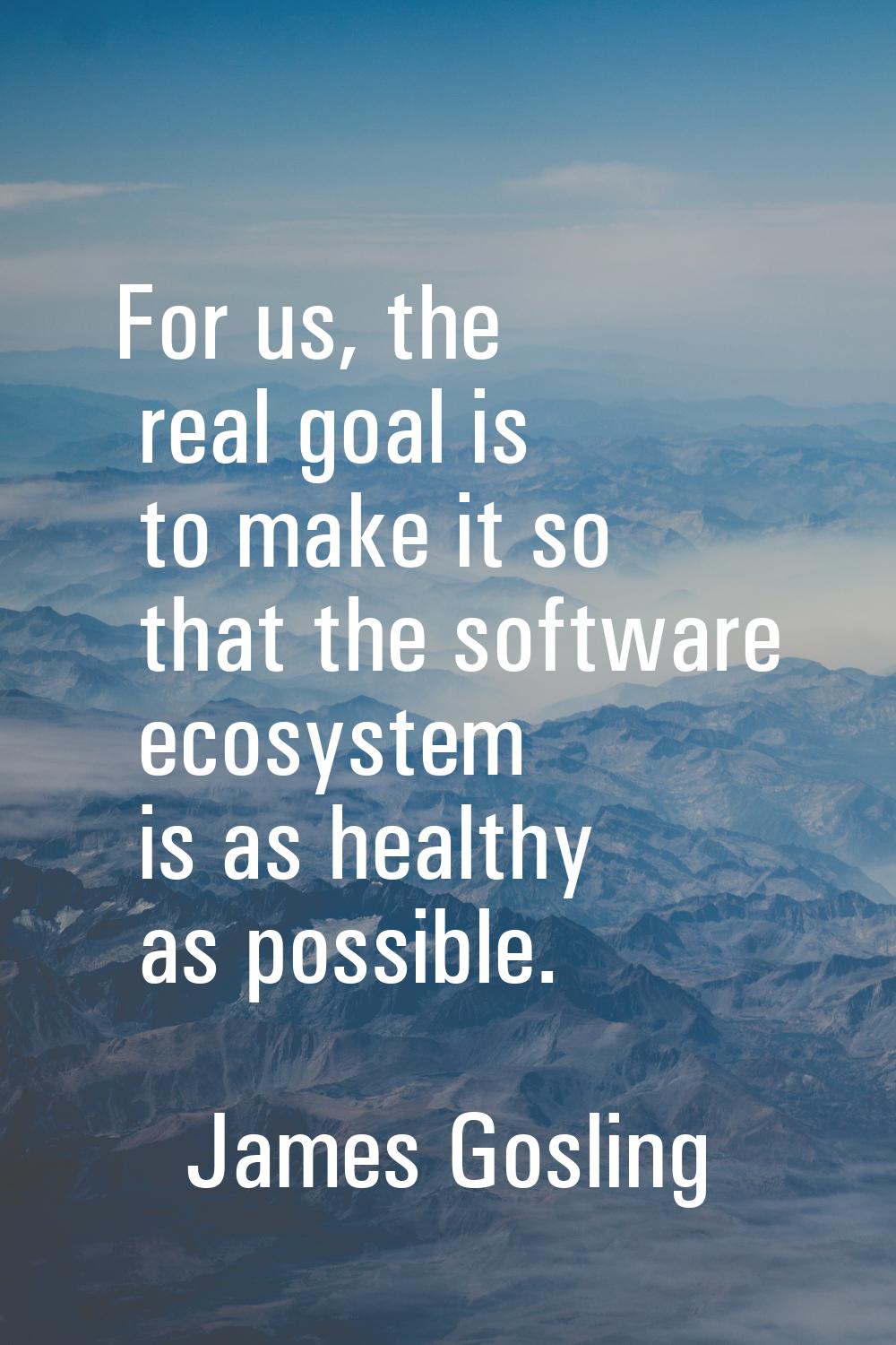 For us, the real goal is to make it so that the software ecosystem is as healthy as possible.