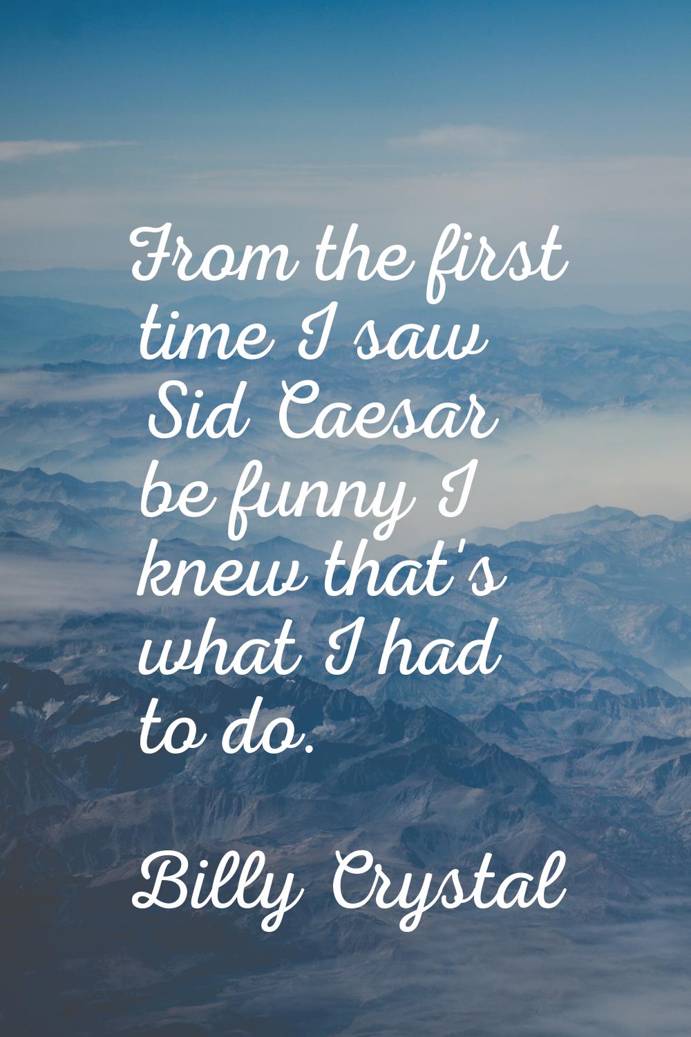 From the first time I saw Sid Caesar be funny I knew that's what I had to do.