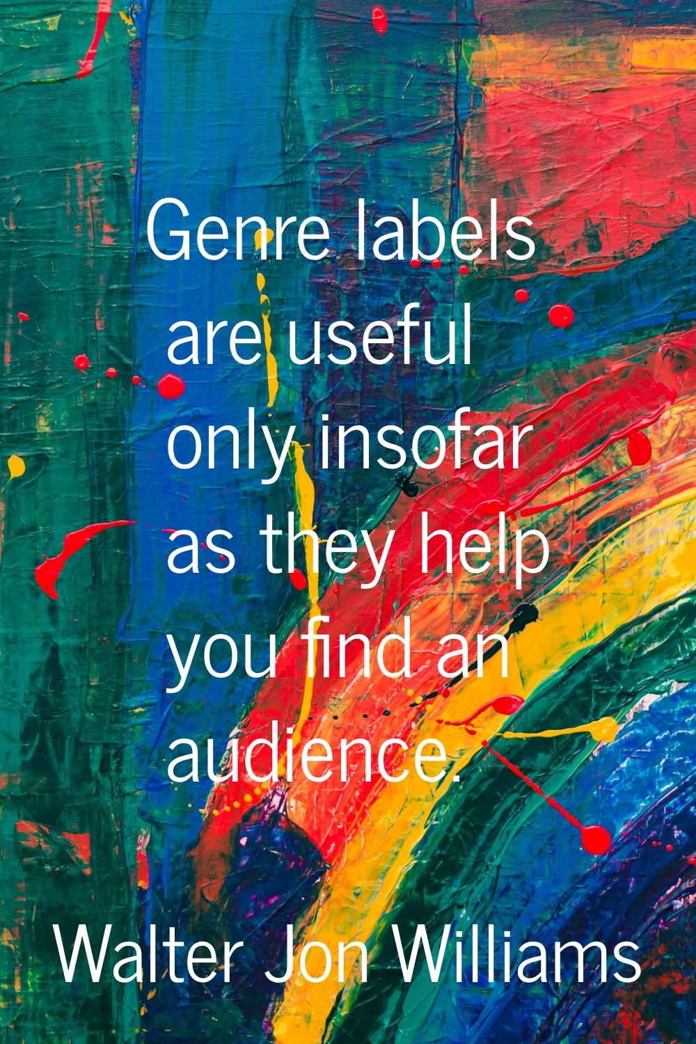 Genre labels are useful only insofar as they help you find an audience.
