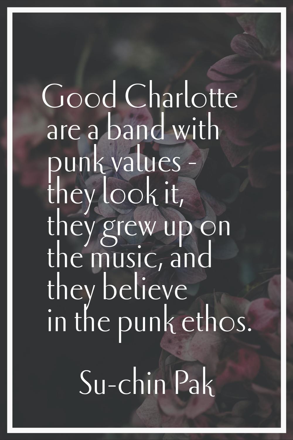 Good Charlotte are a band with punk values - they look it, they grew up on the music, and they beli