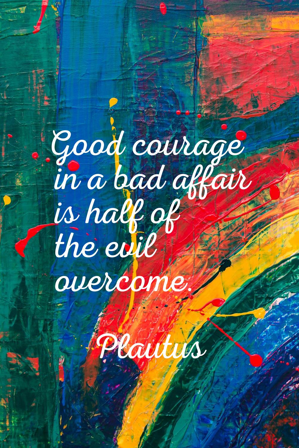 Good courage in a bad affair is half of the evil overcome.