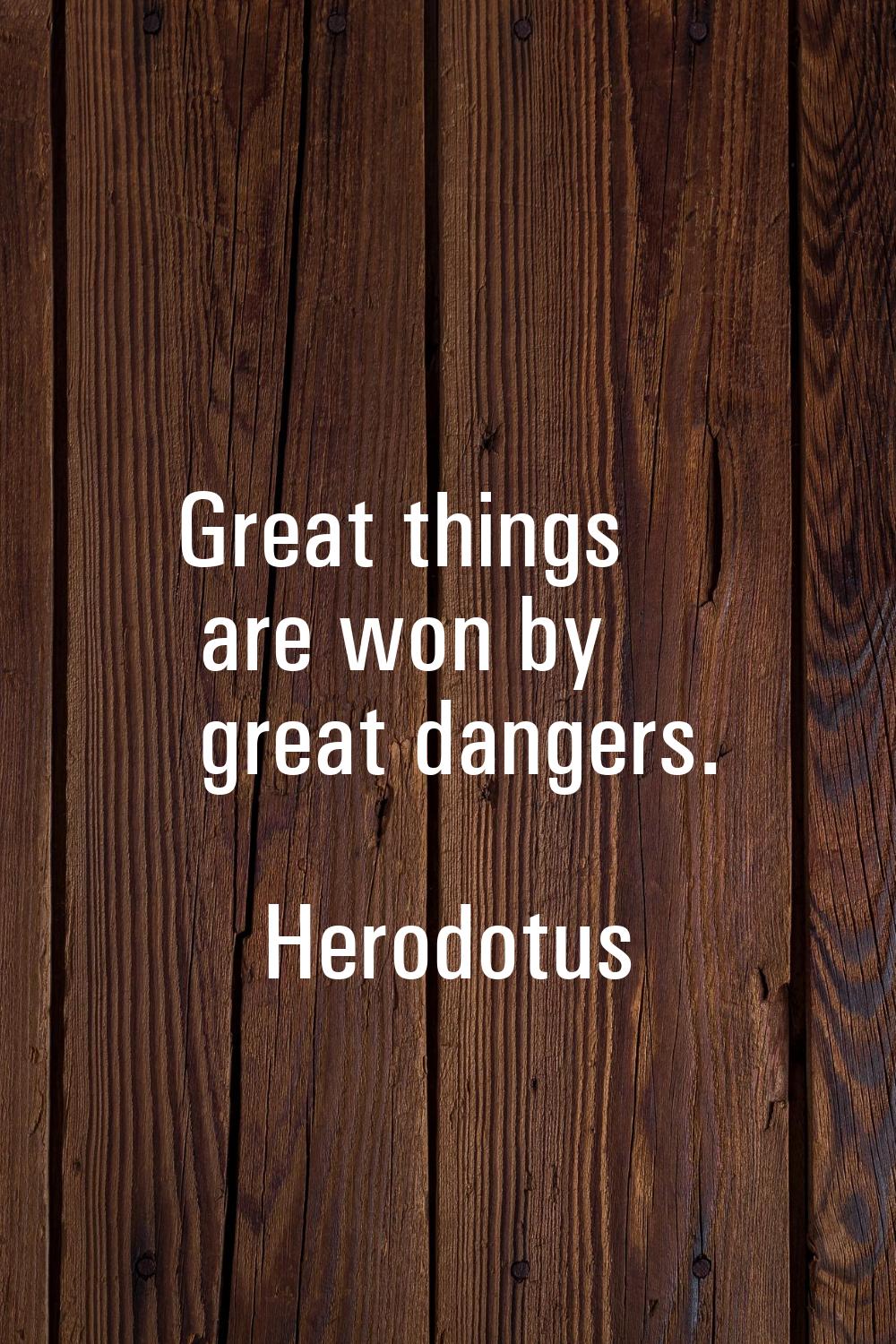 Great things are won by great dangers.