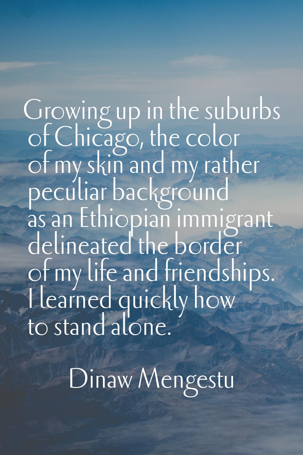 Growing up in the suburbs of Chicago, the color of my skin and my rather peculiar background as an 