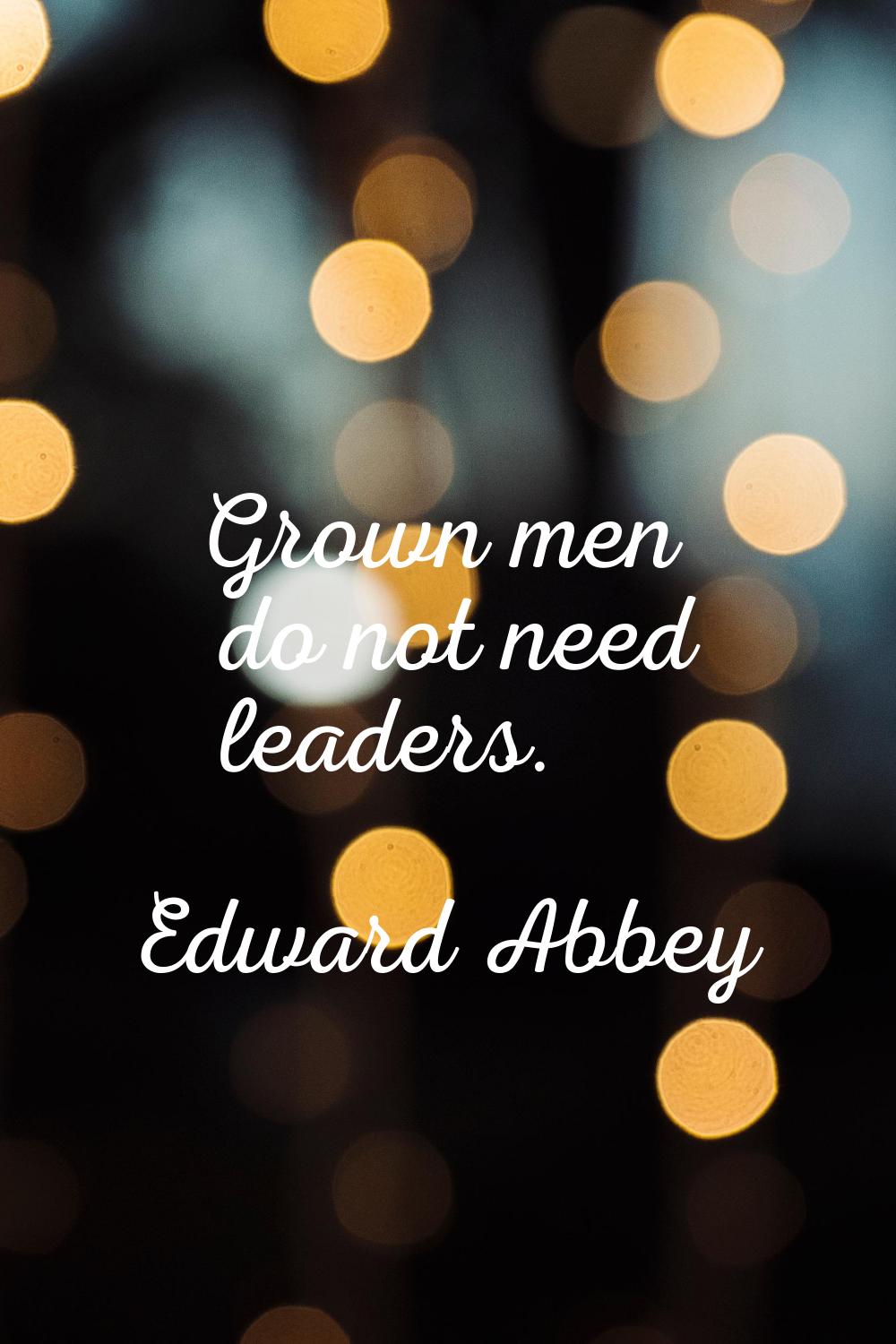 Grown men do not need leaders.