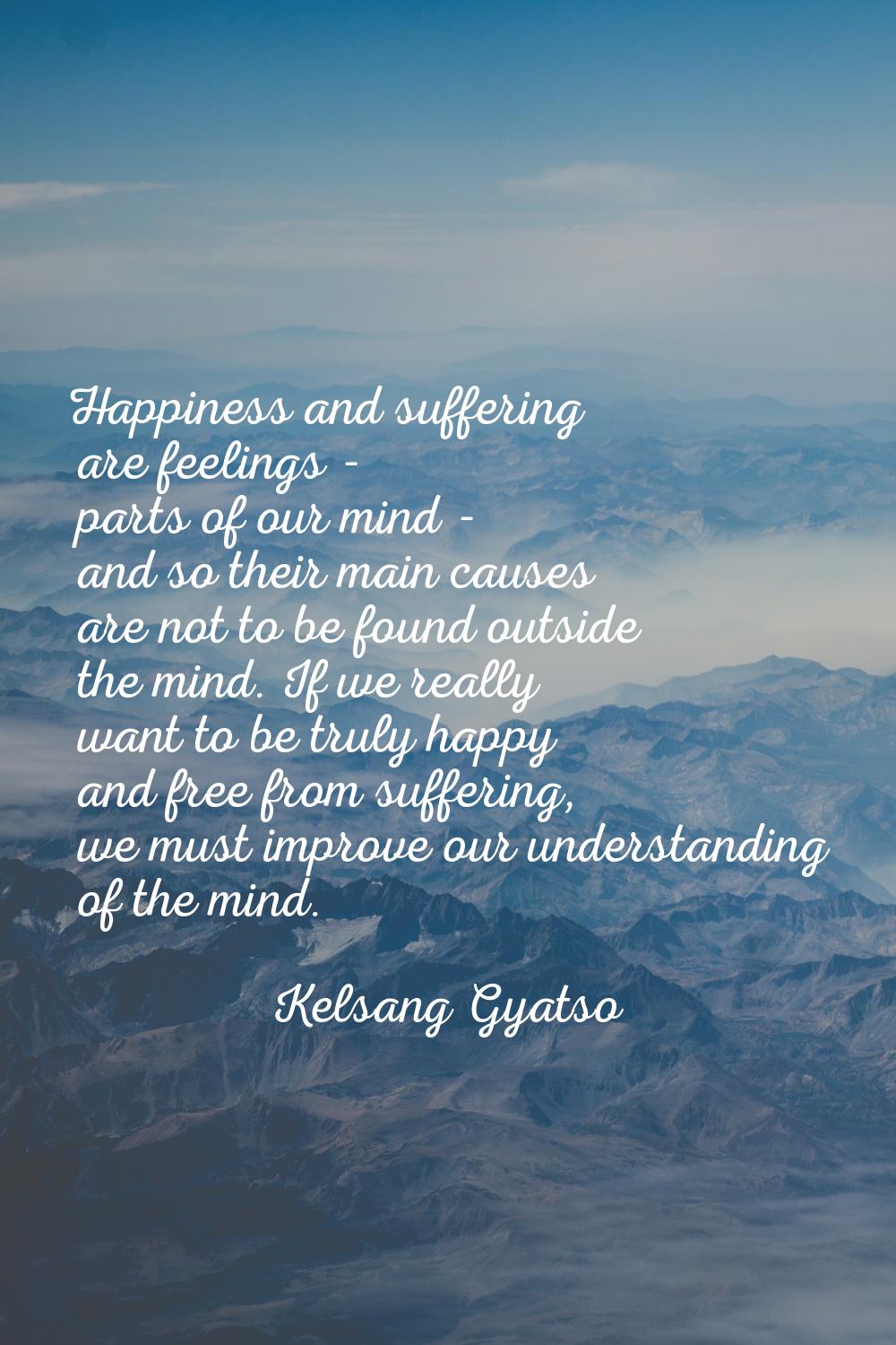 Happiness and suffering are feelings - parts of our mind - and so their main causes are not to be f
