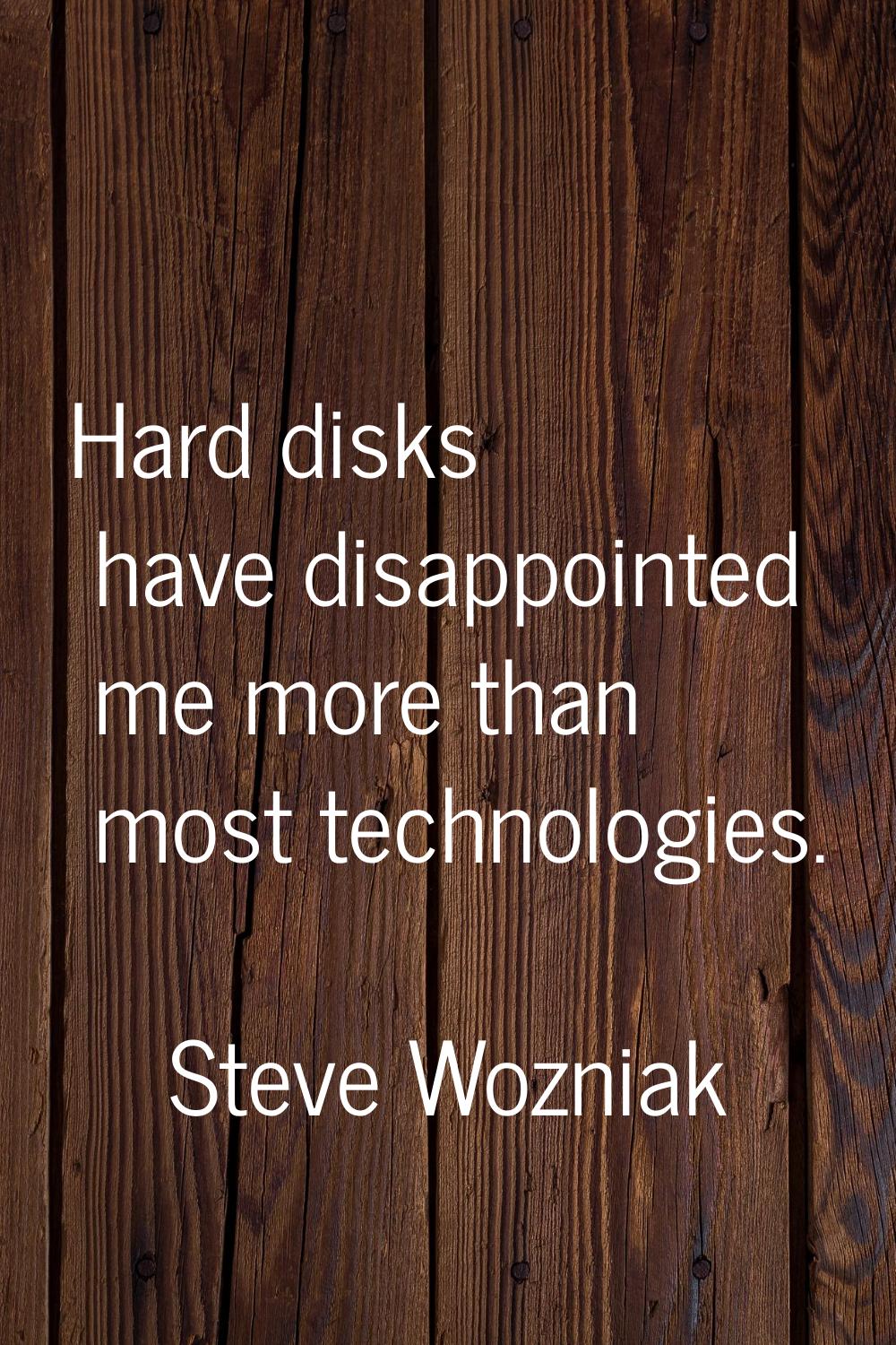 Hard disks have disappointed me more than most technologies.