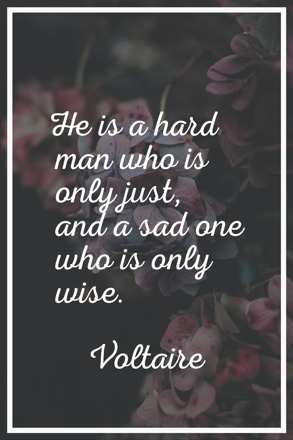 He is a hard man who is only just, and a sad one who is only wise.