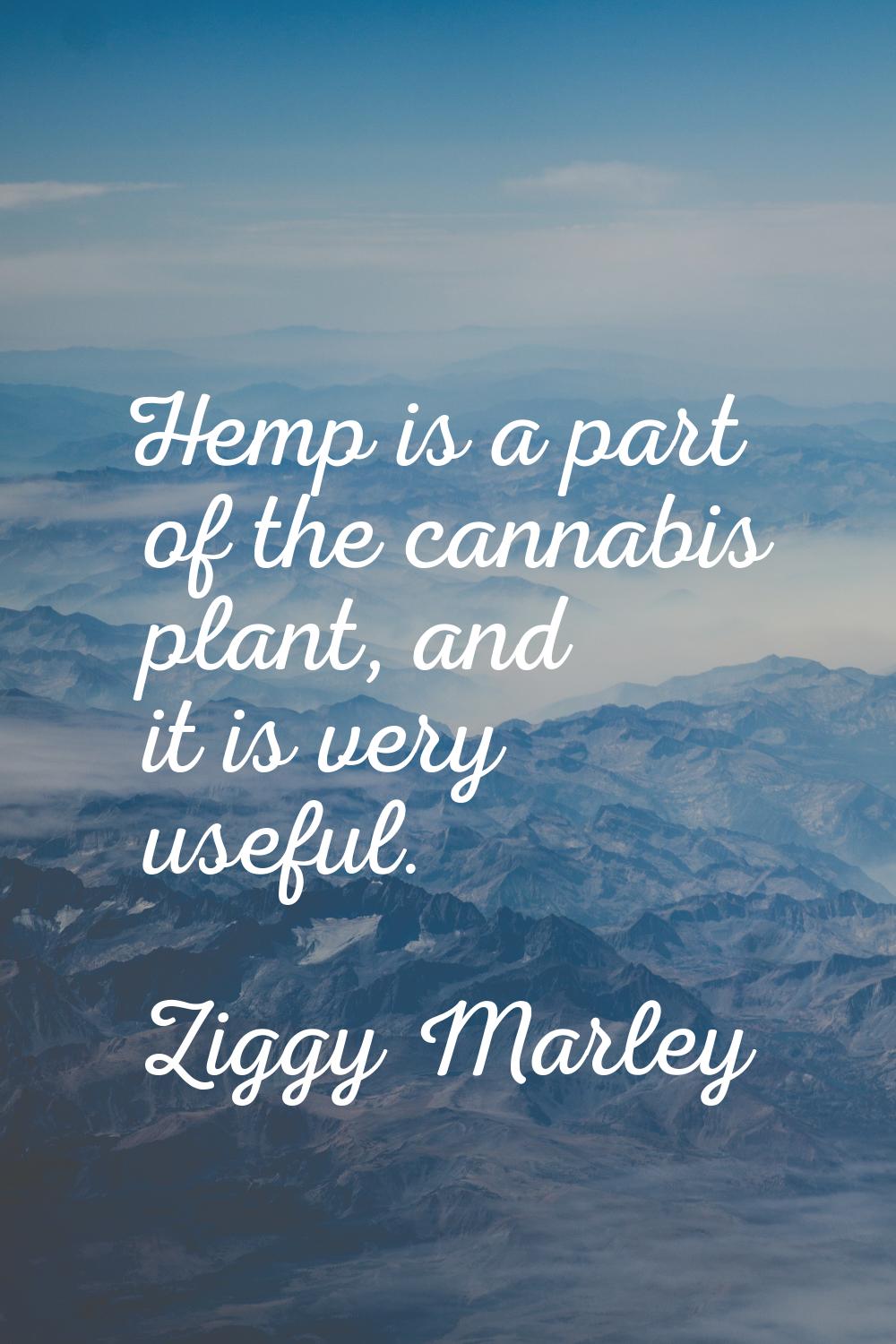 Hemp is a part of the cannabis plant, and it is very useful.