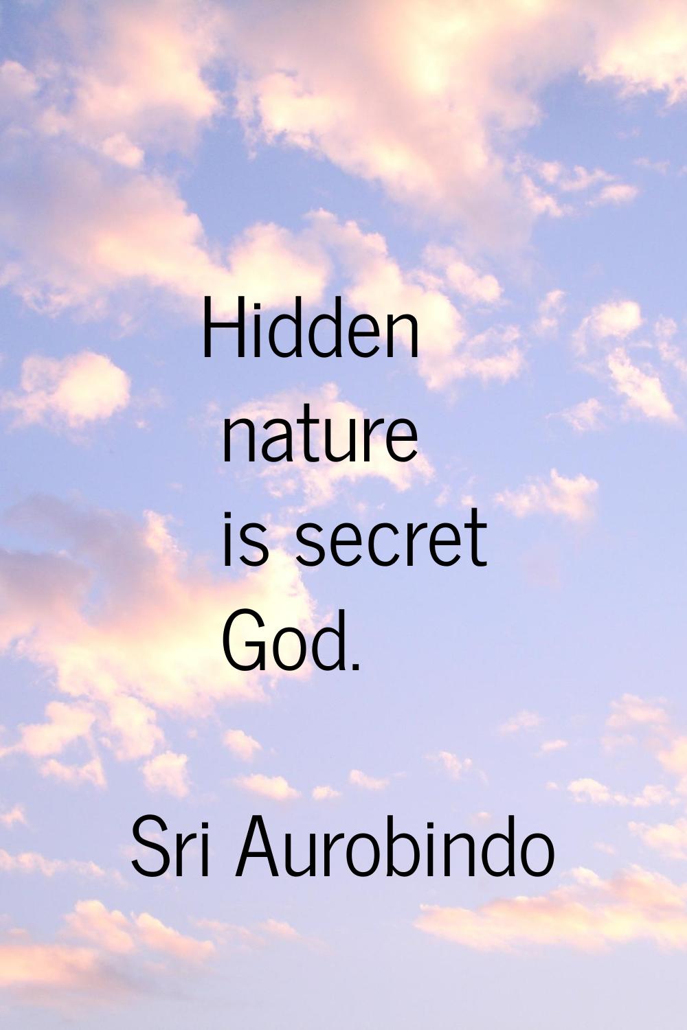 Hidden nature is secret God.