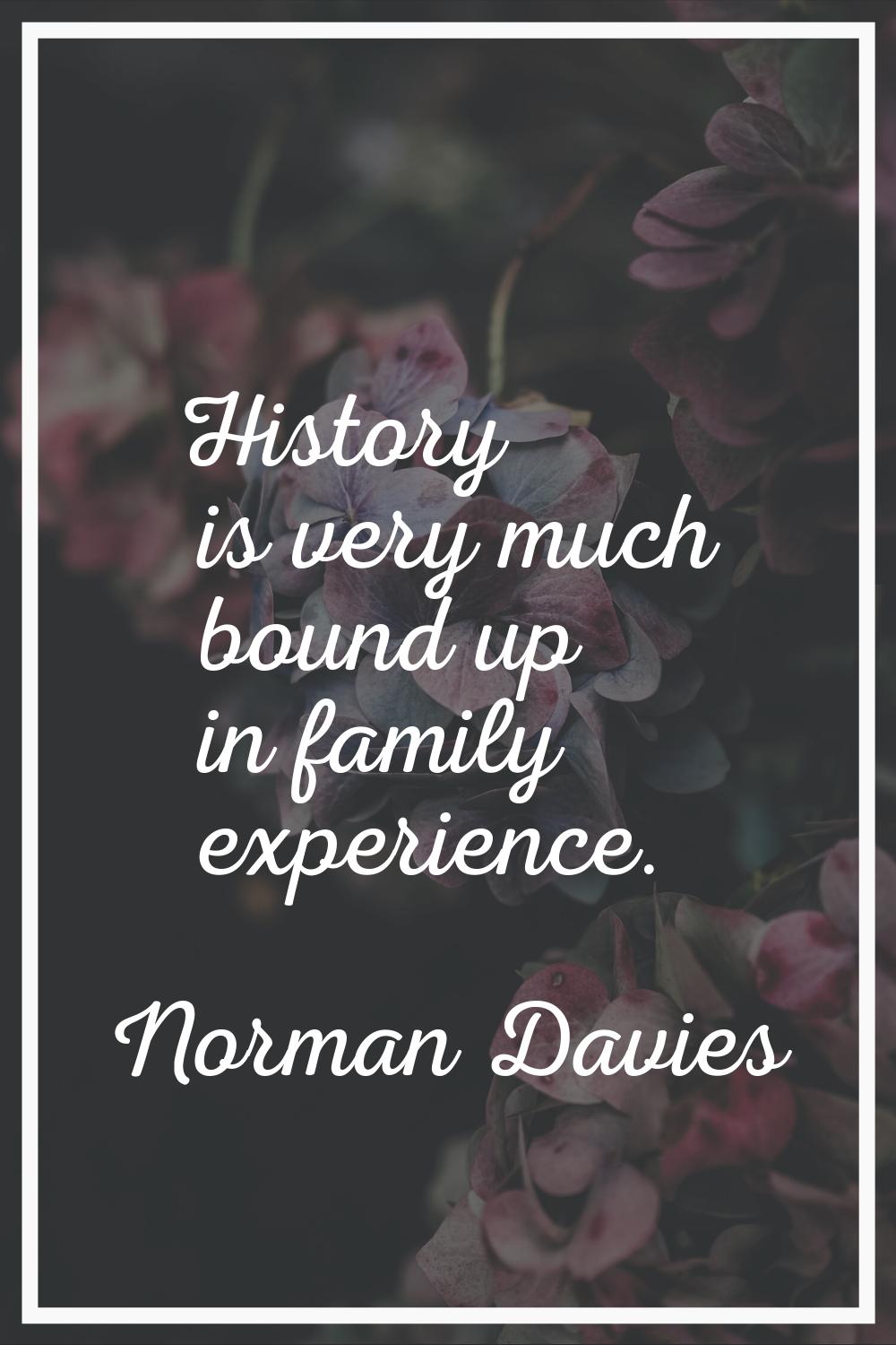 History is very much bound up in family experience.