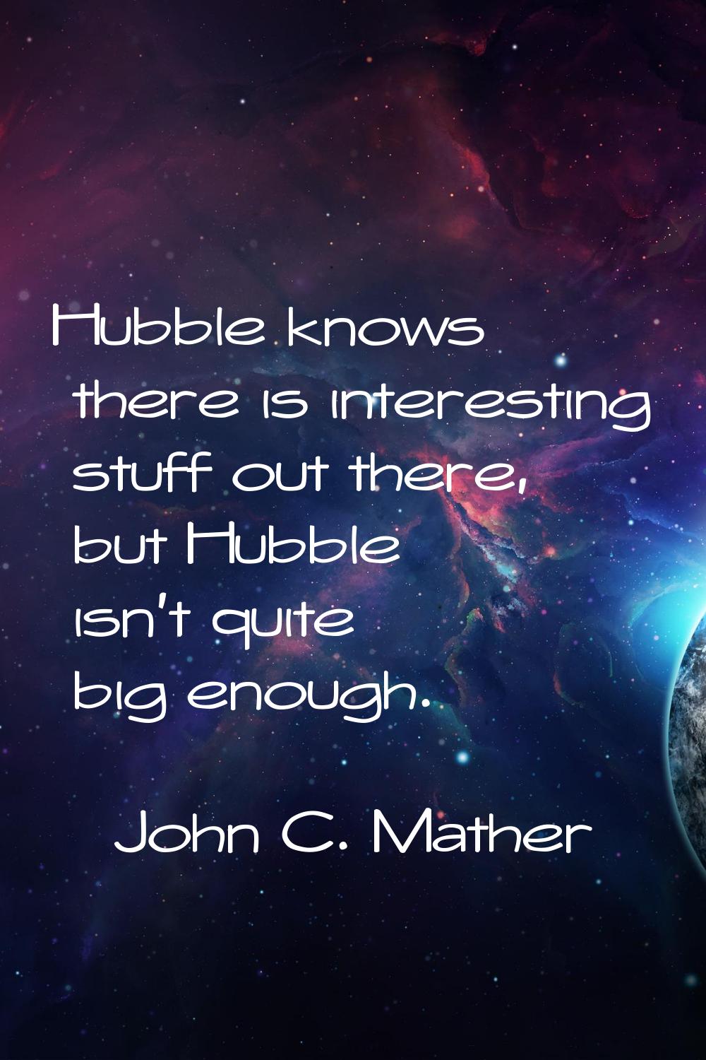 Hubble knows there is interesting stuff out there, but Hubble isn't quite big enough.