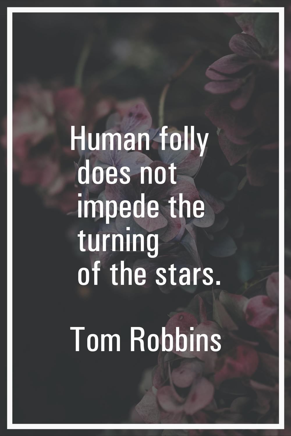 Human folly does not impede the turning of the stars.
