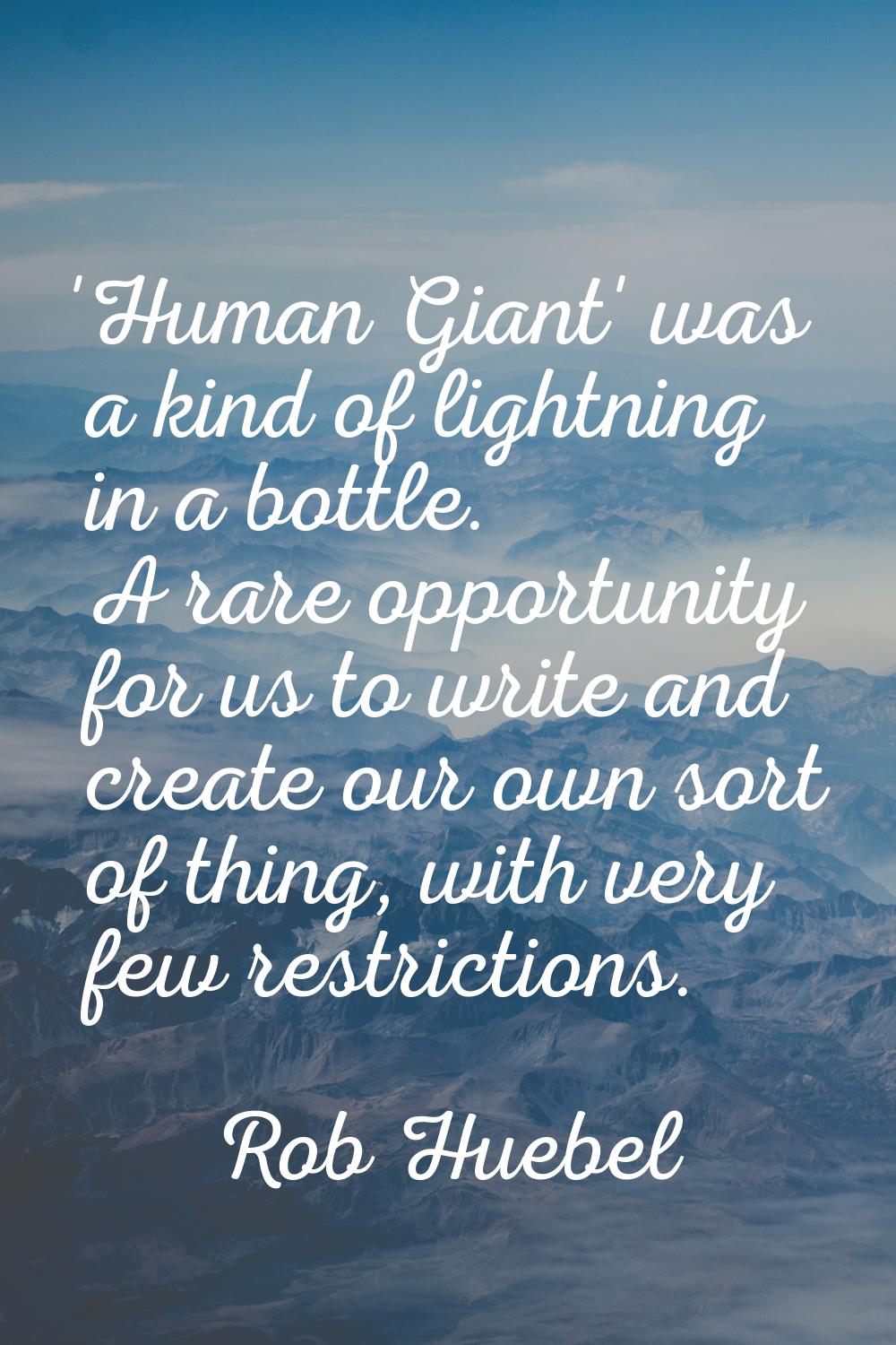 'Human Giant' was a kind of lightning in a bottle. A rare opportunity for us to write and create ou