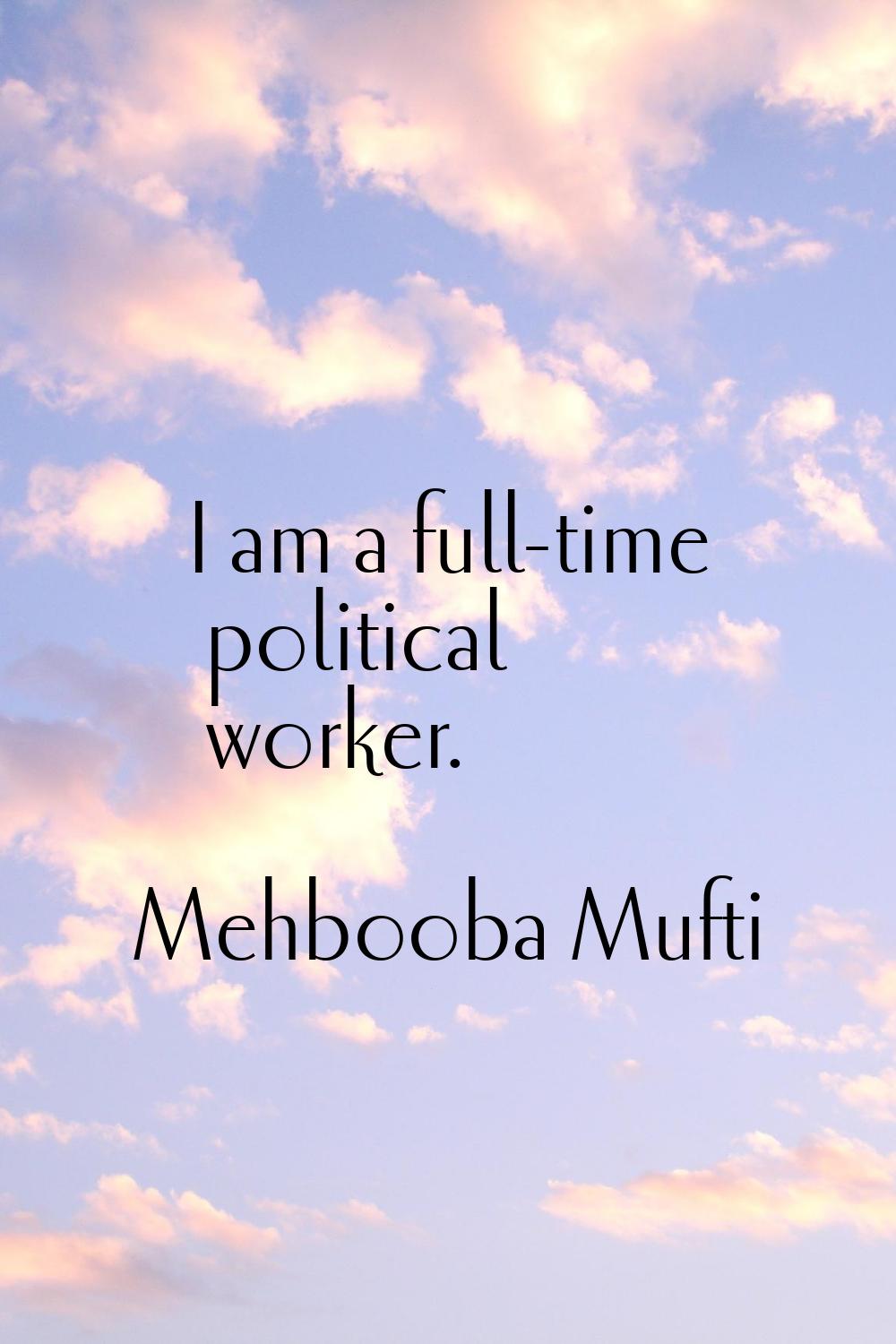 I am a full-time political worker.