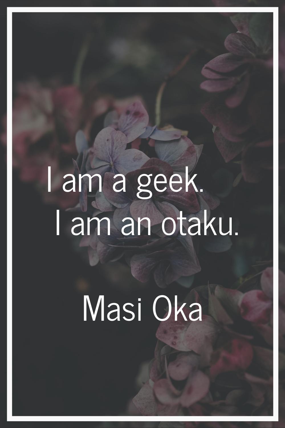 I am a geek. I am an otaku.