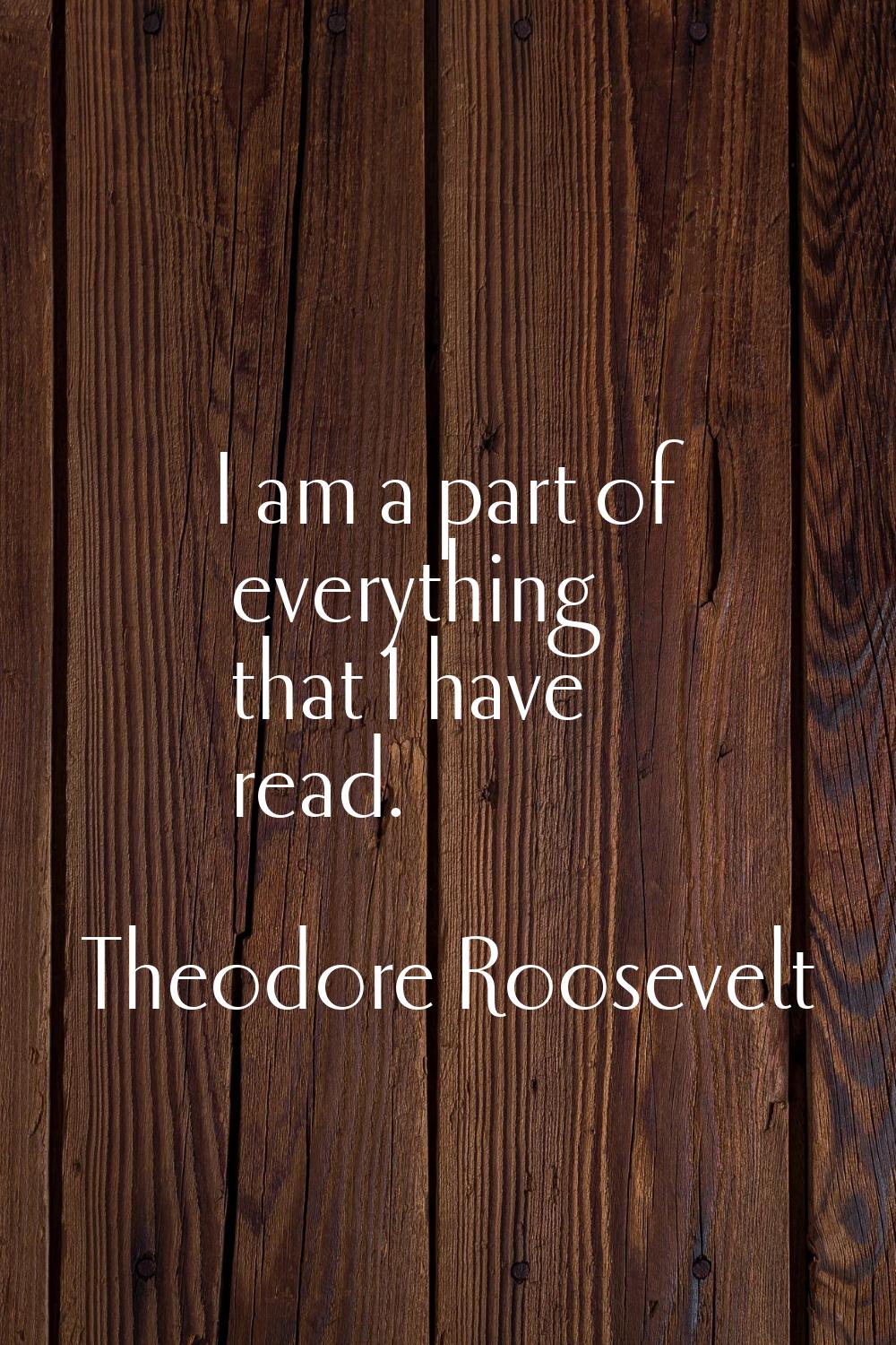 I am a part of everything that I have read.
